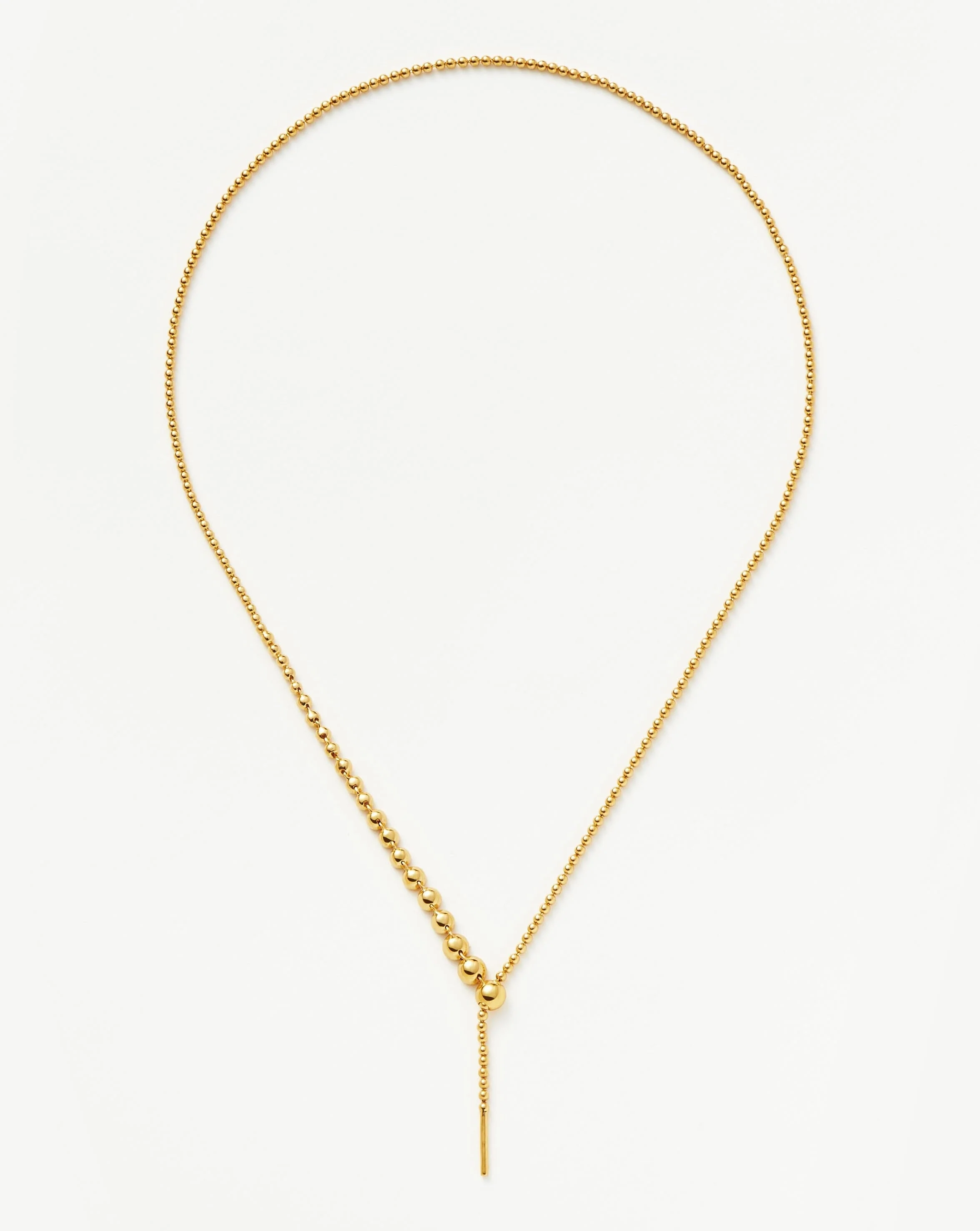 Beaded Stone Slider Lariat Necklace | 18ct Gold Vermeil/Cubic Zirconia - Image 3