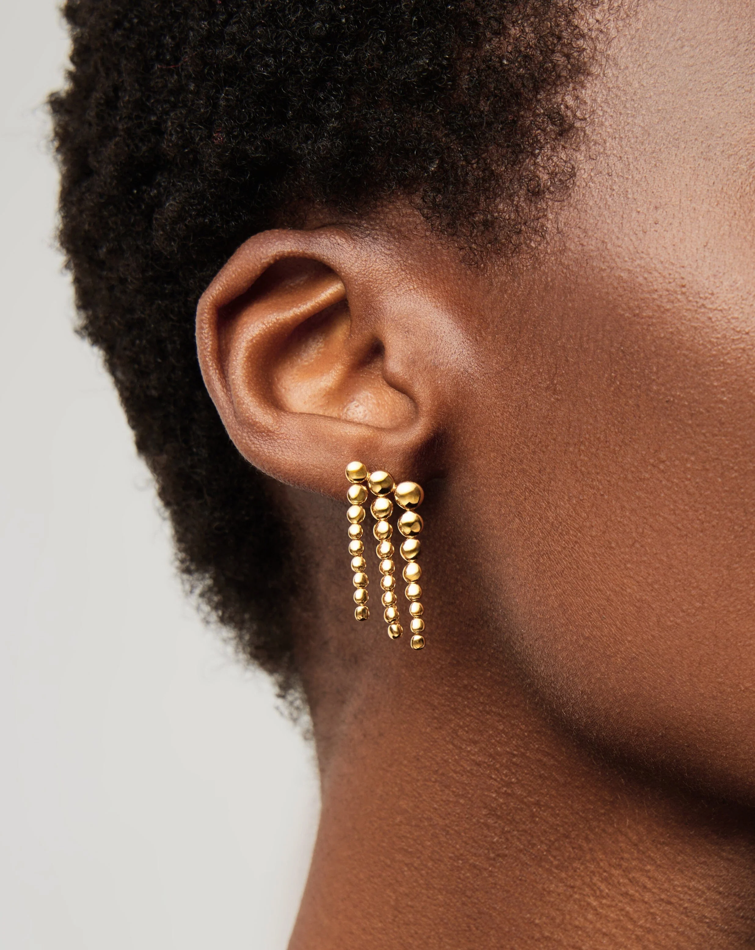 Beaded Waterfall Drop Earrings | 18ct Gold Vermeil - Image 2