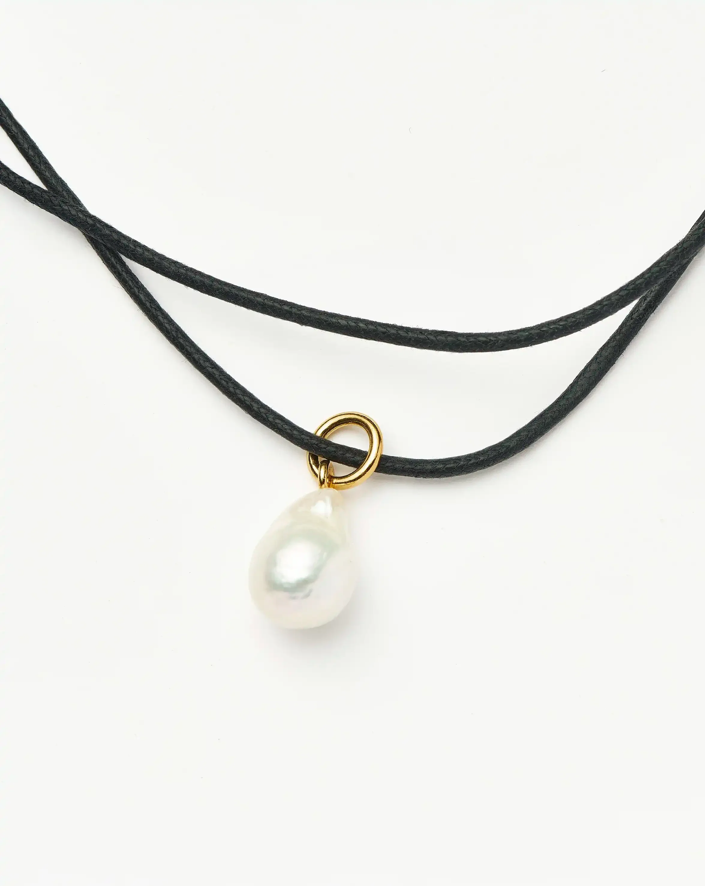 Baroque Pearl Cord Necklace | 18ct Gold Vermeil/Pearl - Image 4