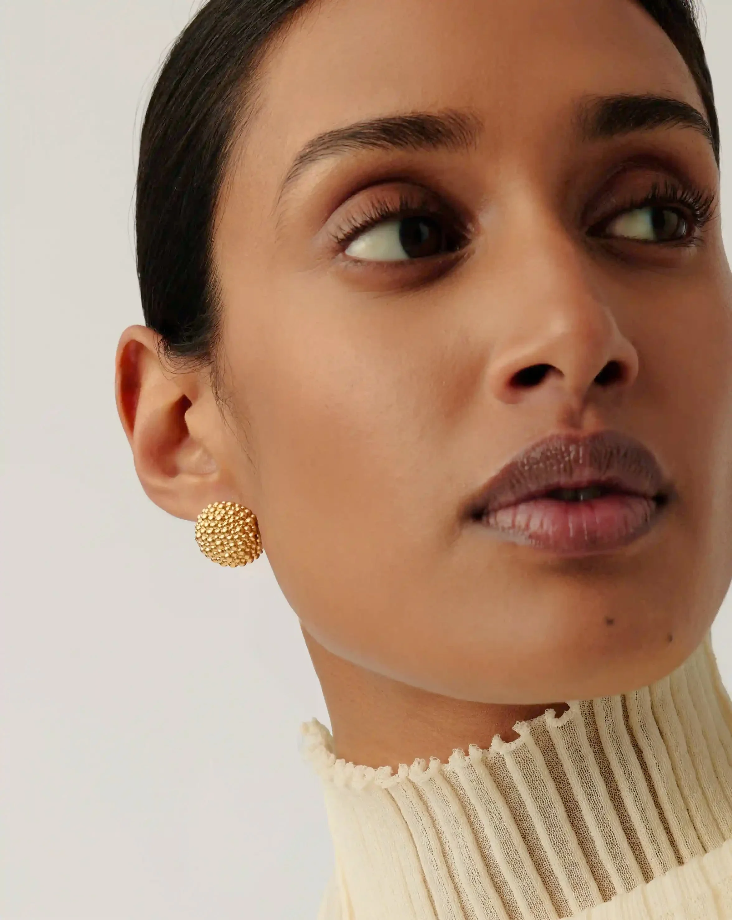 Baya Dome Stud Earrings | 18ct Gold Plated - Image 6
