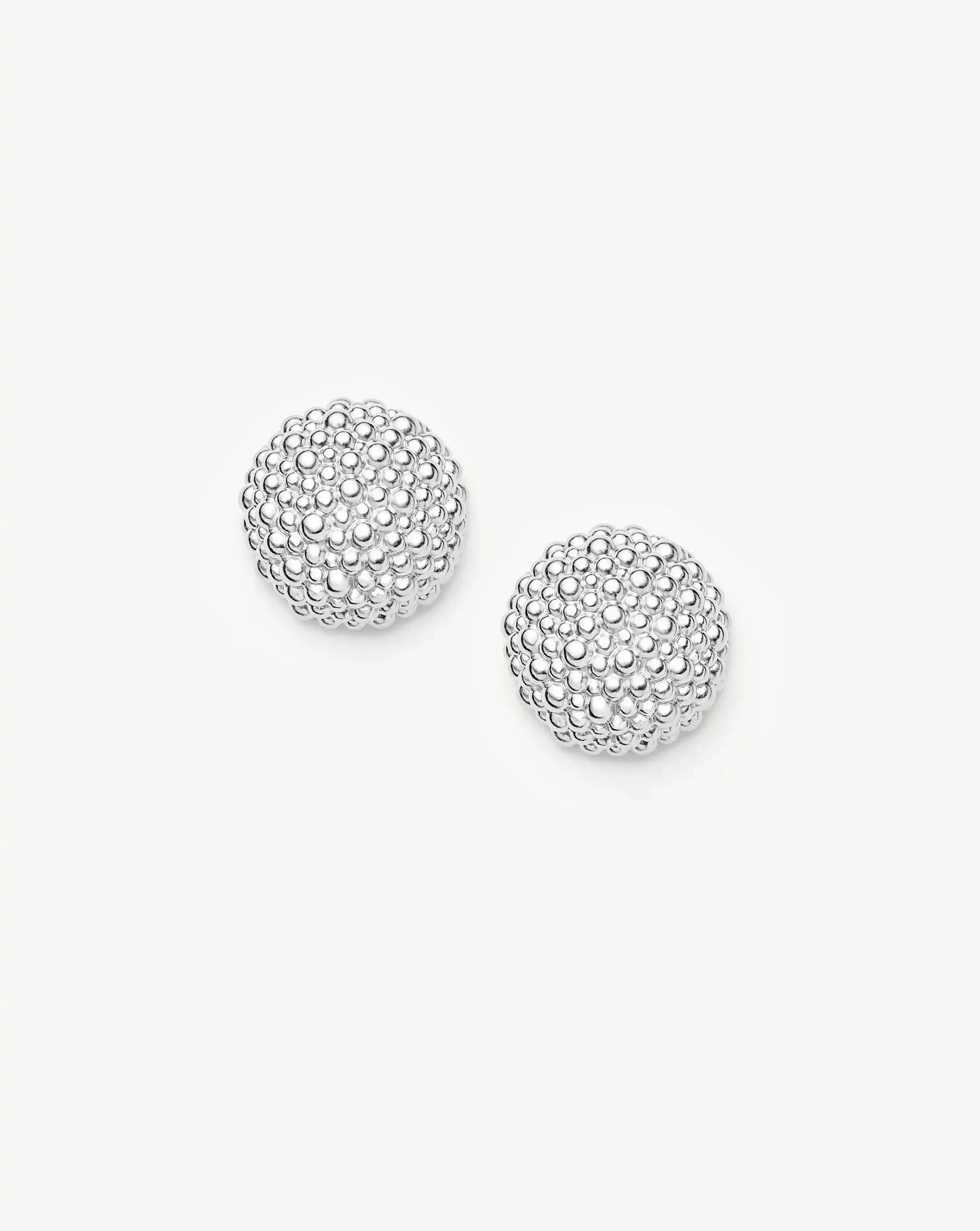 Baya Dome Stud Earrings | Silver Plated
