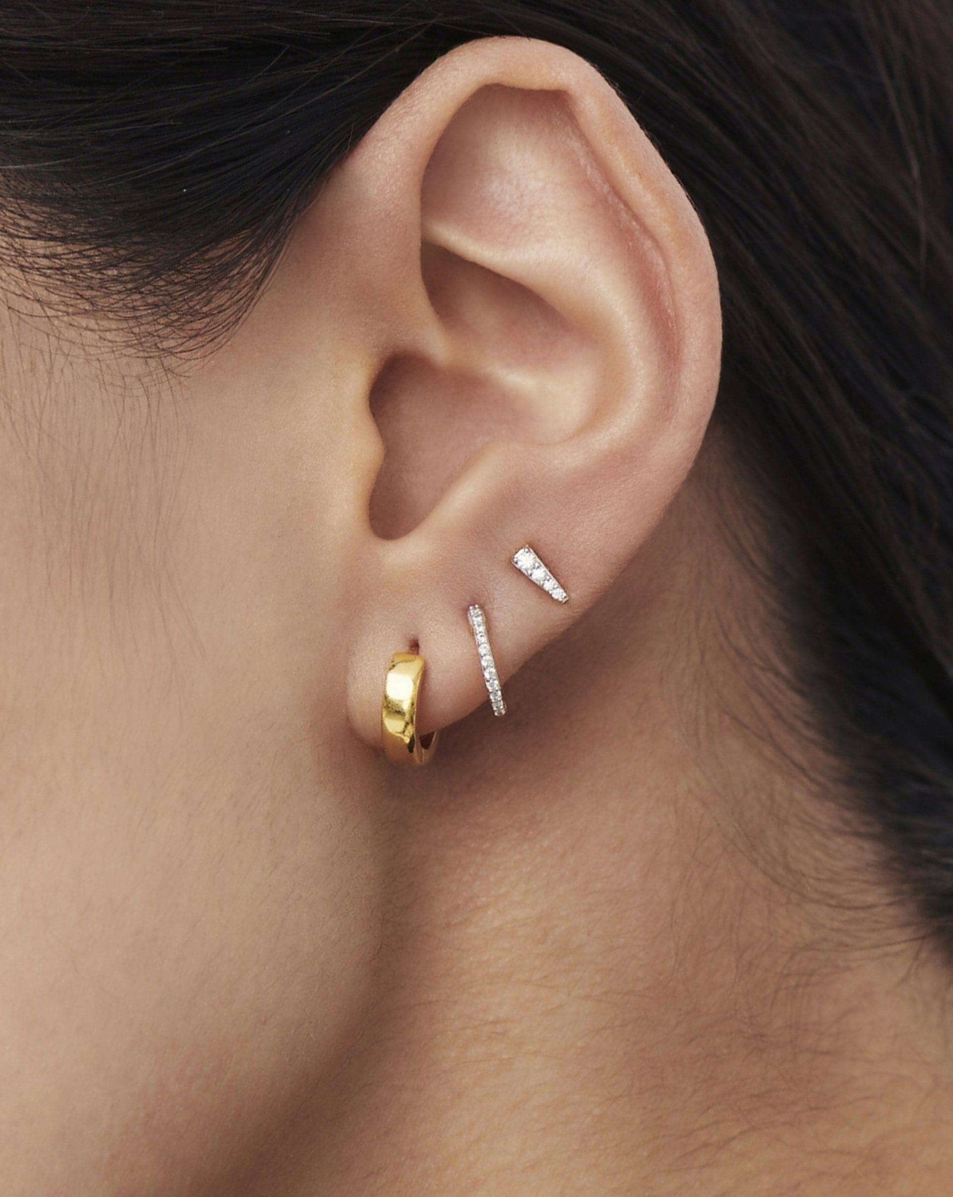 Celestial Pave Spike Stud Earrings | Gold/Cubic Zirconia - Image 2