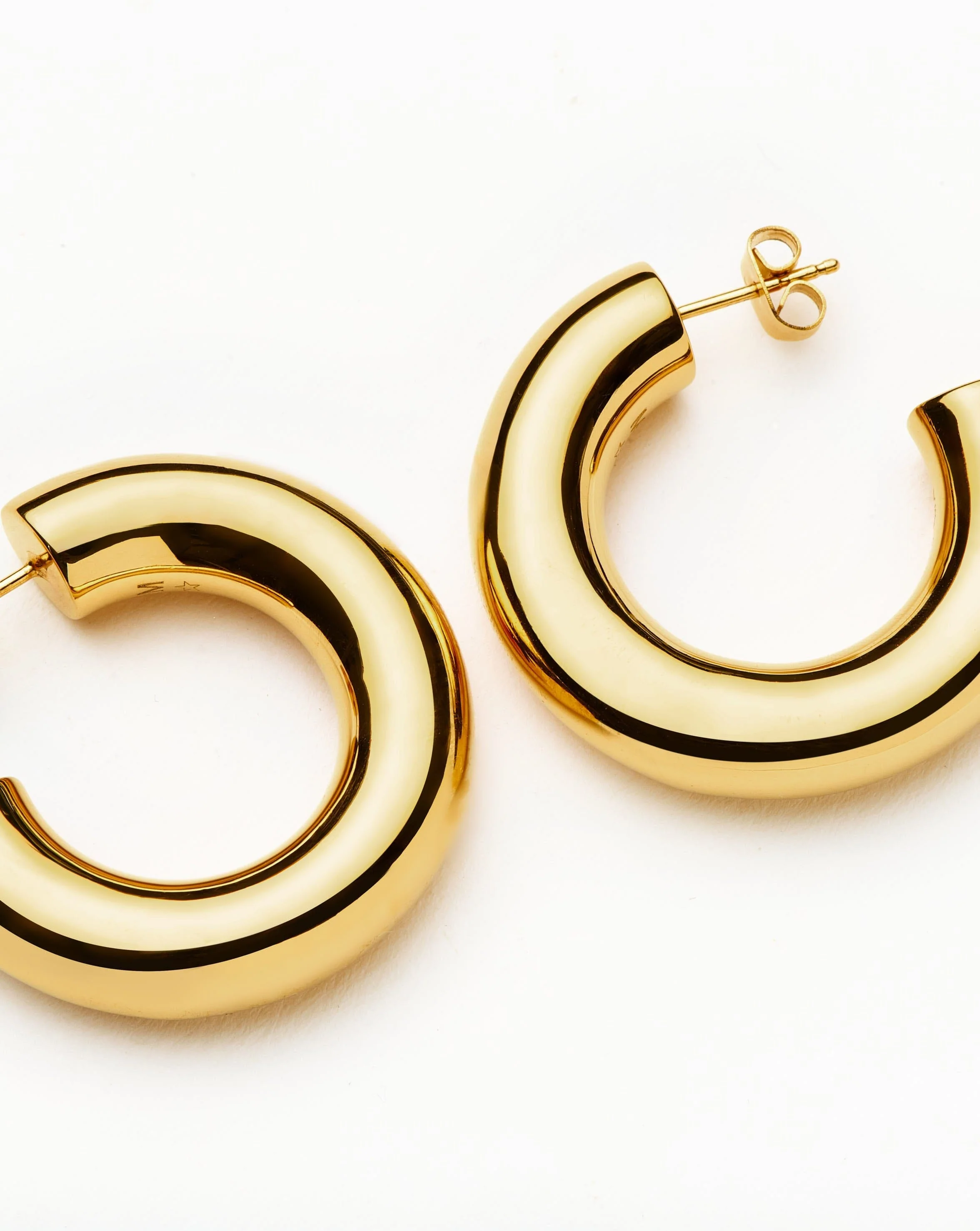 Chubby Large Hoop Earrings | 18ct Gold Plated - Image 4
