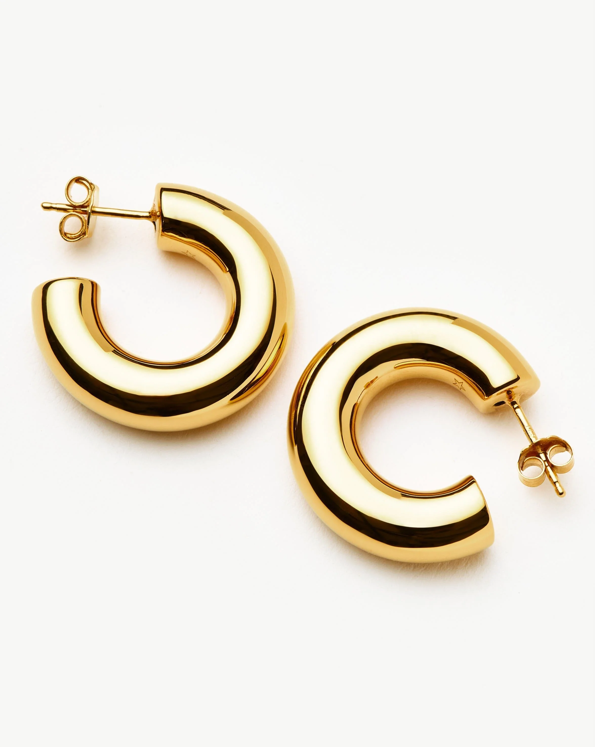 Chubby Medium Hoop Earrings | 18ct Gold Vermeil - Image 4
