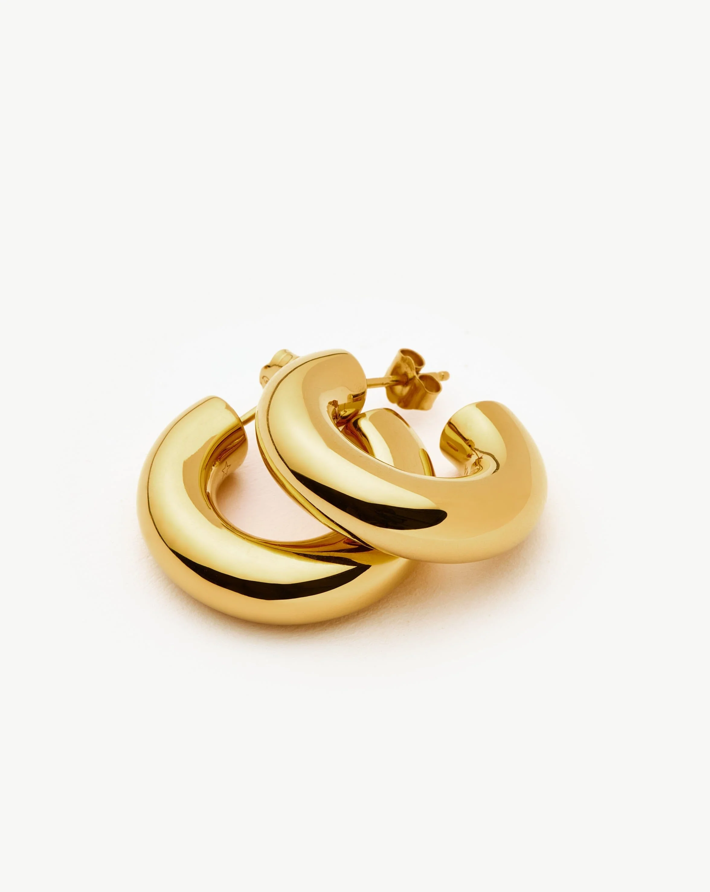 Chubby Medium Hoop Earrings | 18ct Gold Vermeil - Image 5