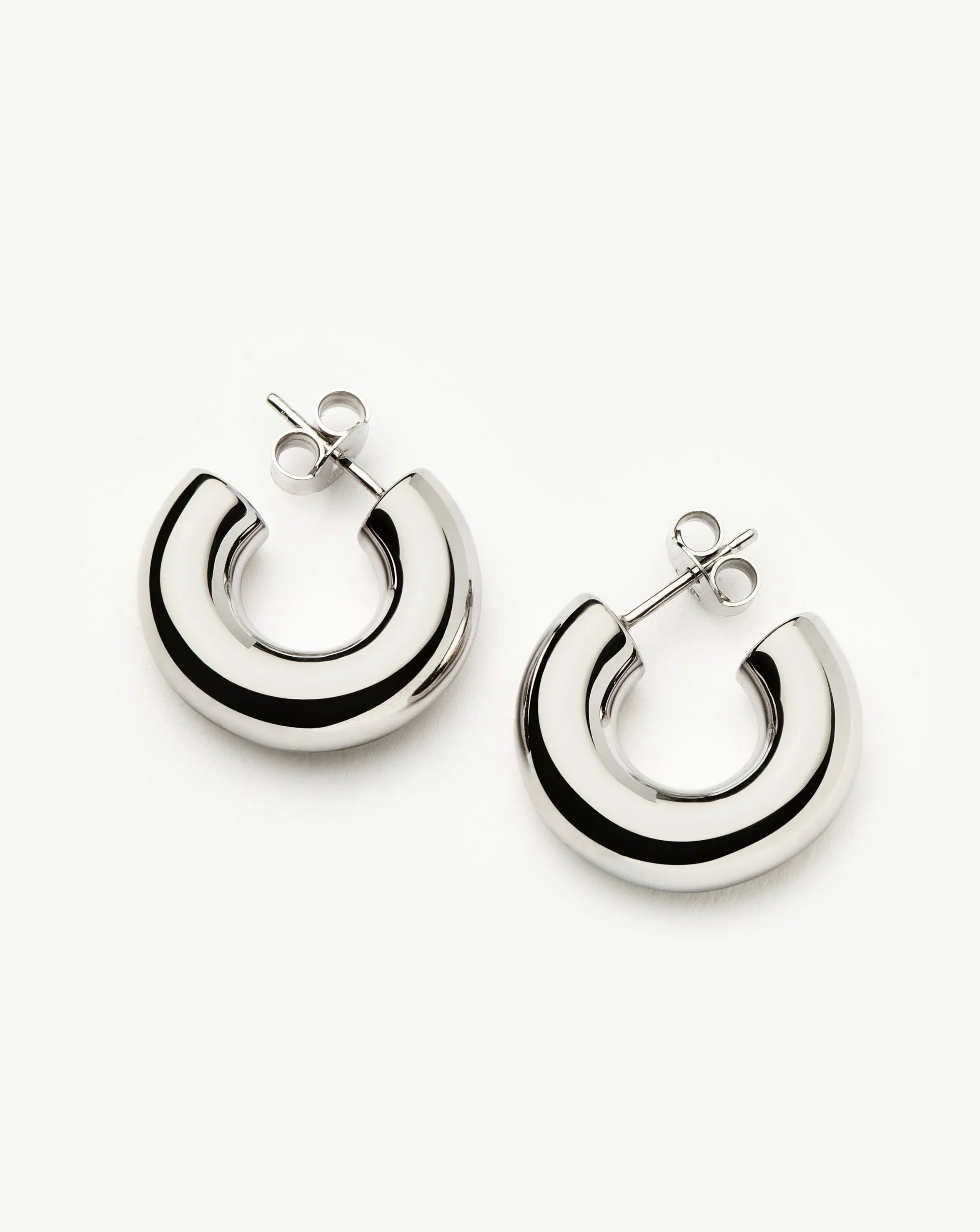 Chubby Small Hoop Earrings | Sterling Silver - Image 4