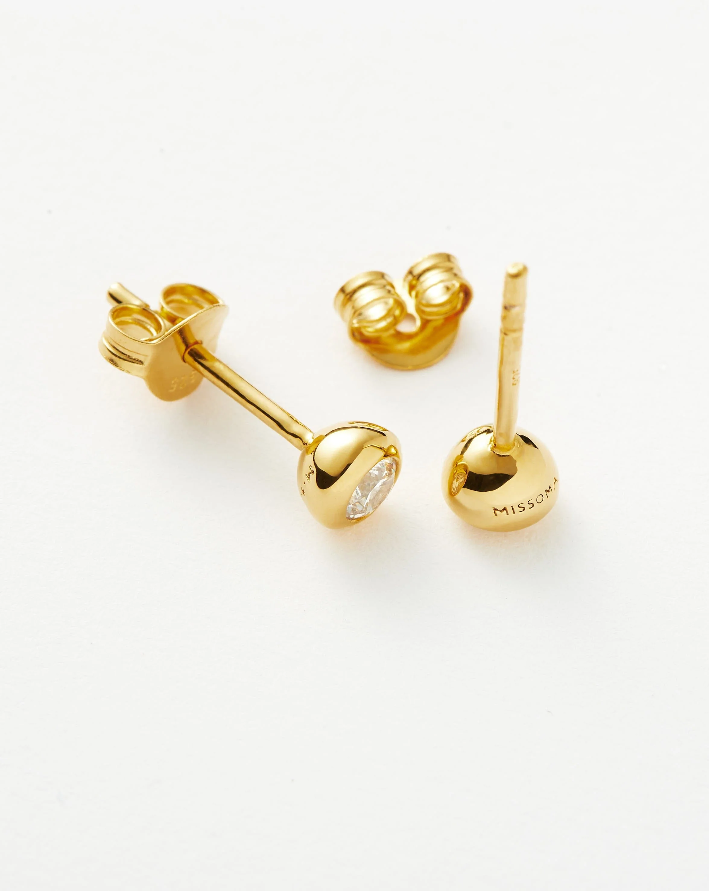 Classic Stone Stud Earrings | 18ct Gold Vermeil/Cubic Zirconia - Image 4