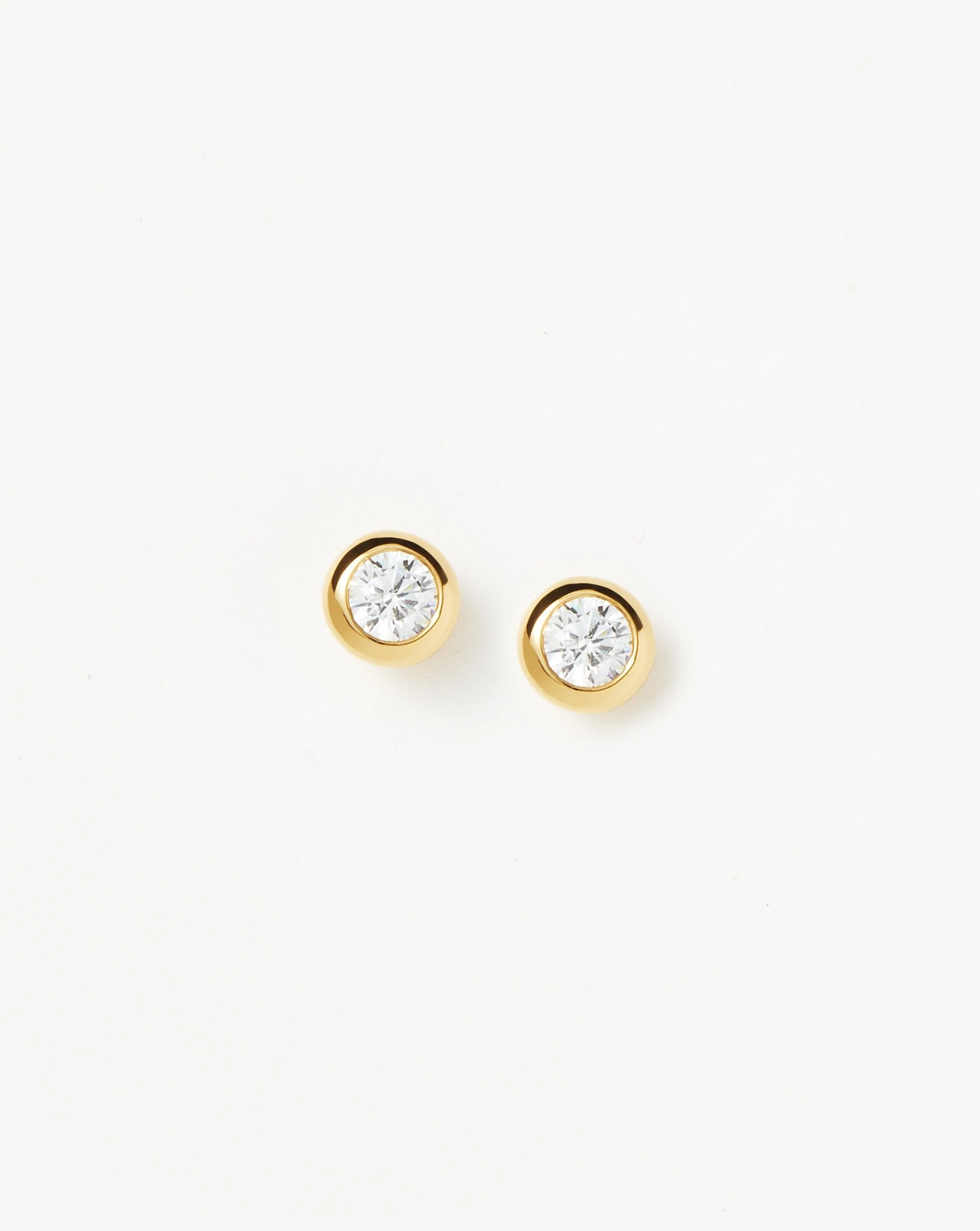 Classic Stone Stud Earrings | 18ct Gold Vermeil/Cubic Zirconia - Image 5