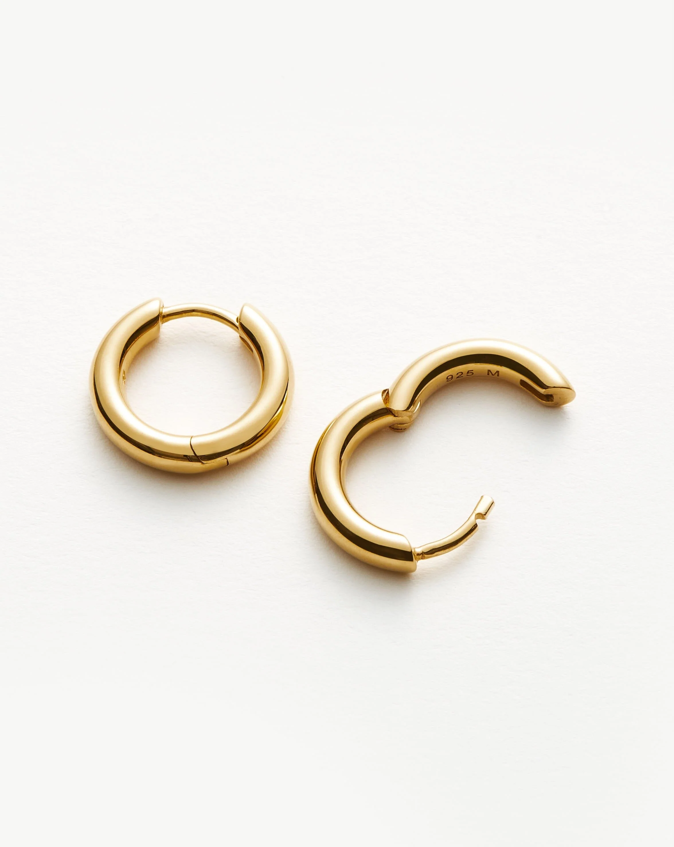 Classic Tunnel Mini Hoop Earrings | 18ct Gold Vermeil - Image 4