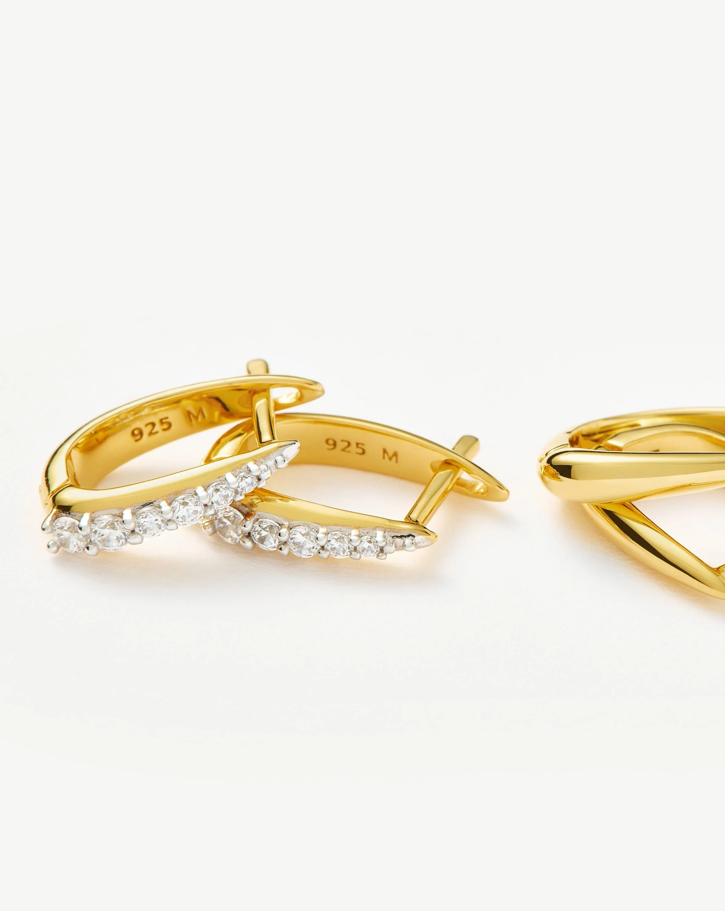 Claw Pave Huggies Earring Set | Gold/Cubic Zirconia - Image 5
