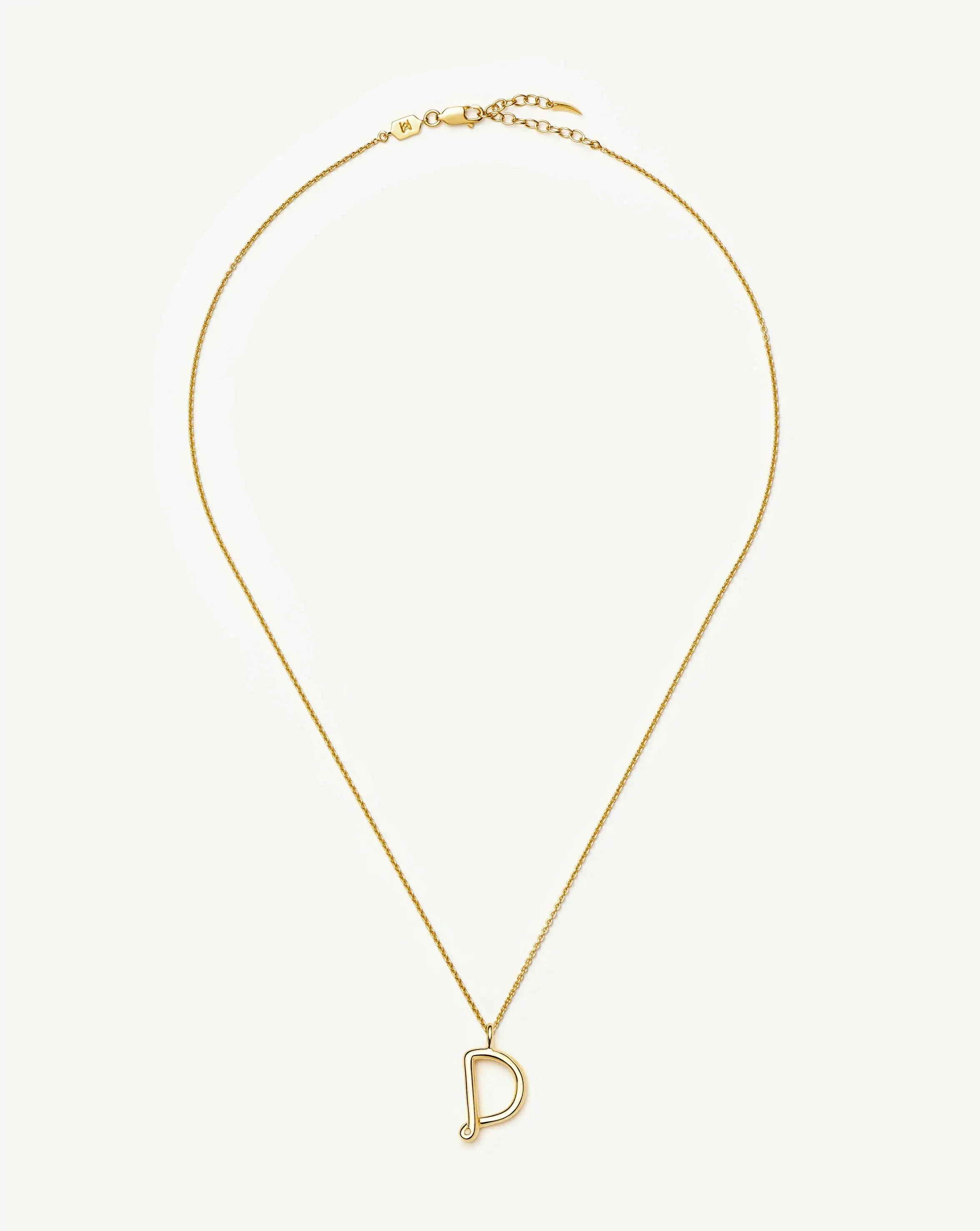 Curly Molten Initial Pendant Necklace - D | 18ct Gold Vermeil - Image 5