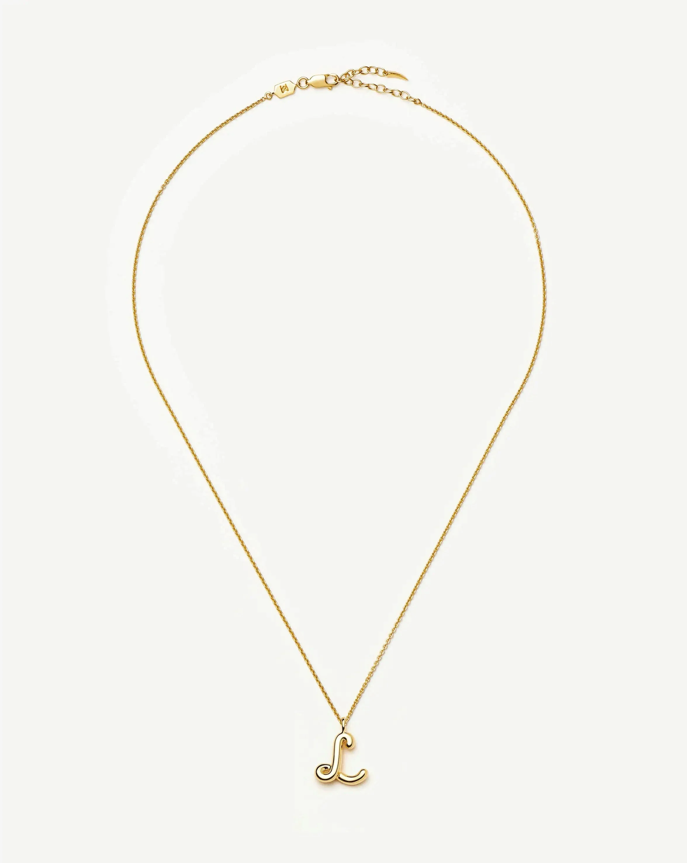 Curly Molten Initial Pendant Necklace - L | 18ct Gold Vermeil - Image 5