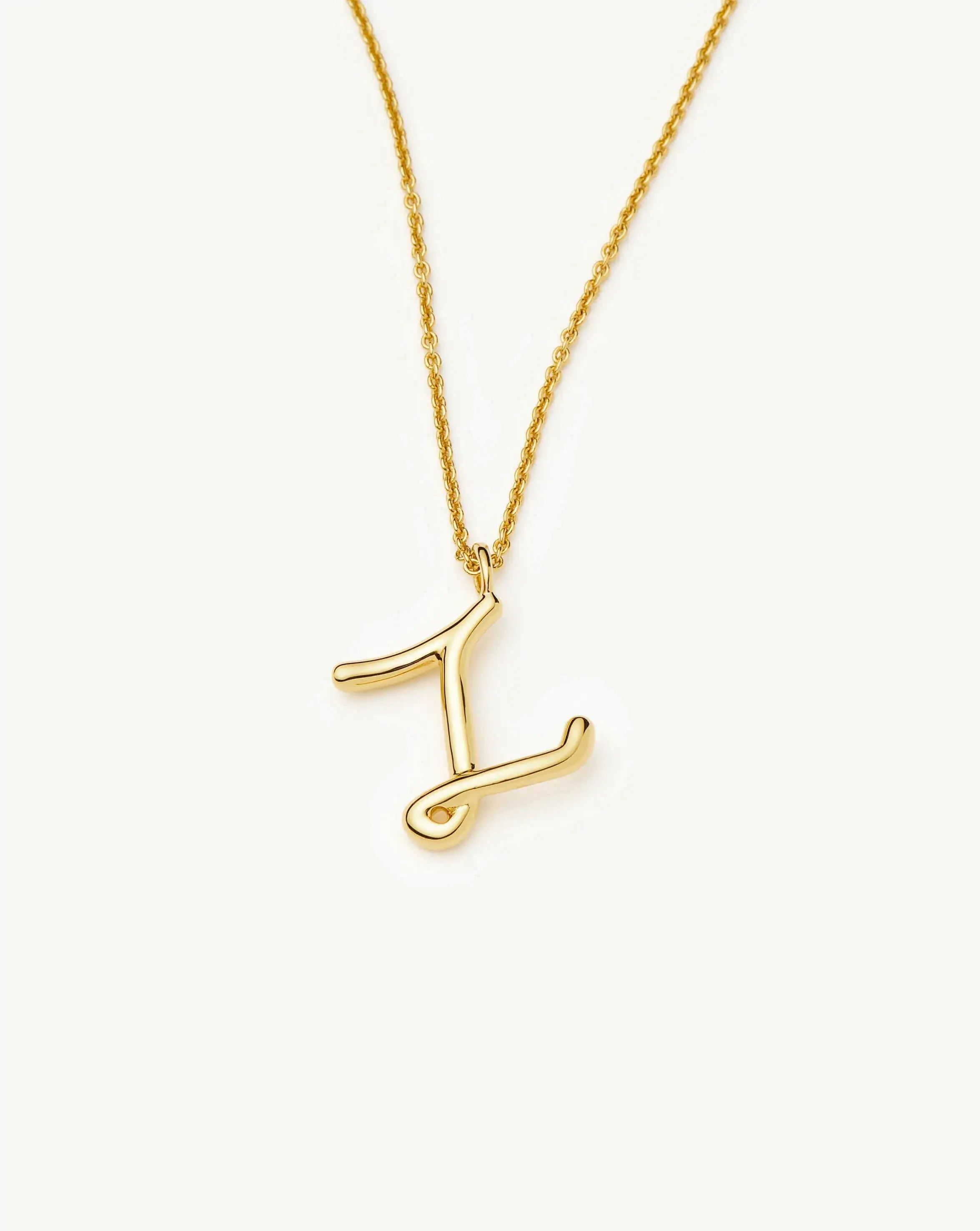 Curly Molten Initial Pendant Necklace - Z | 18ct Gold Vermeil - Image 2