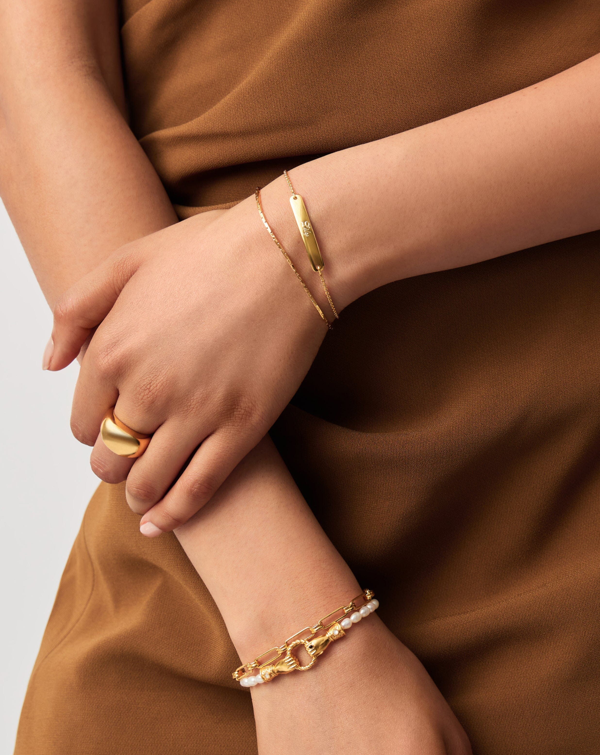 Engravable Bar Chain Bracelet | 18ct Gold Vermeil - Image 3