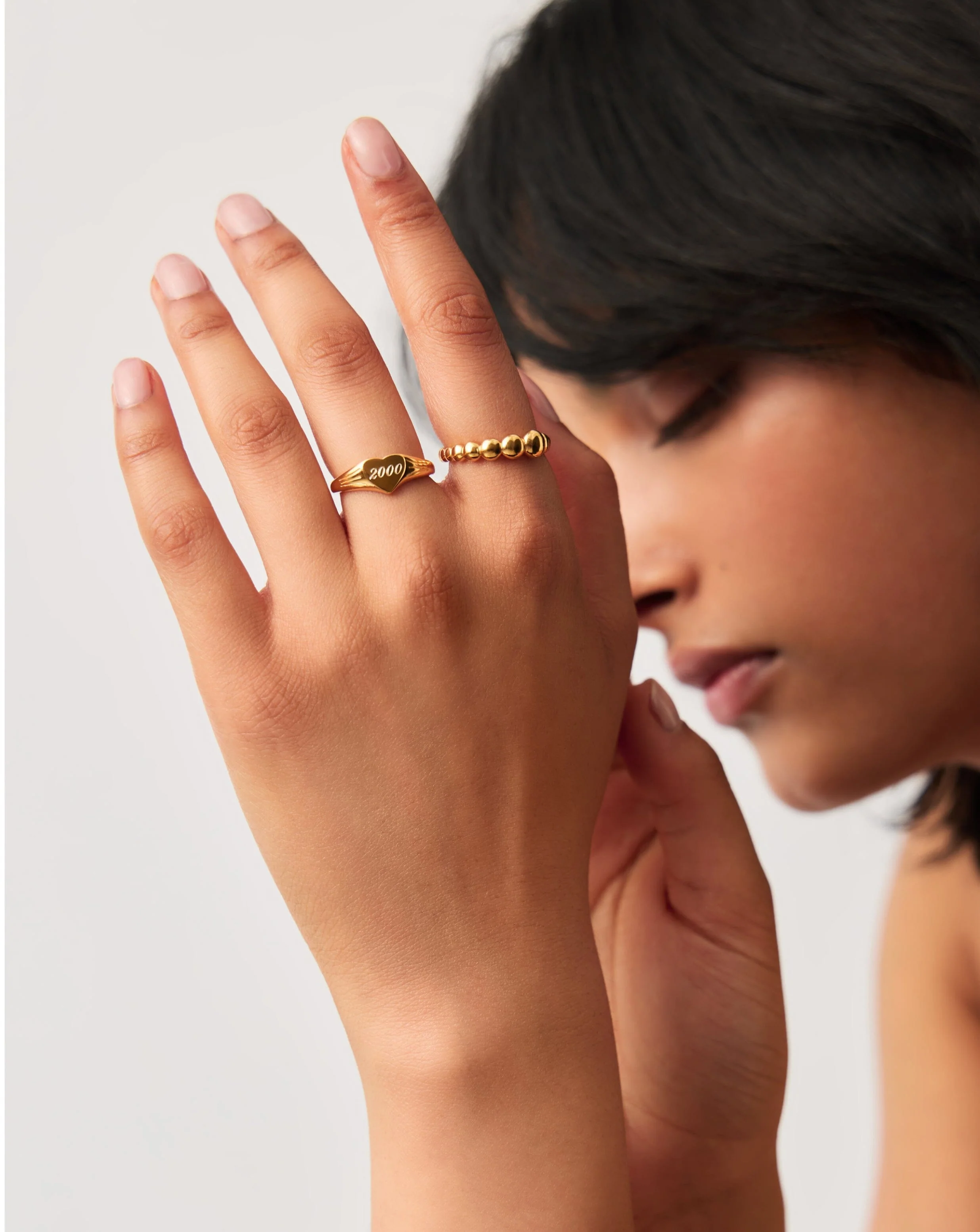 Engravable Heart Signet Ring | 18ct Gold Vermeil - Image 2