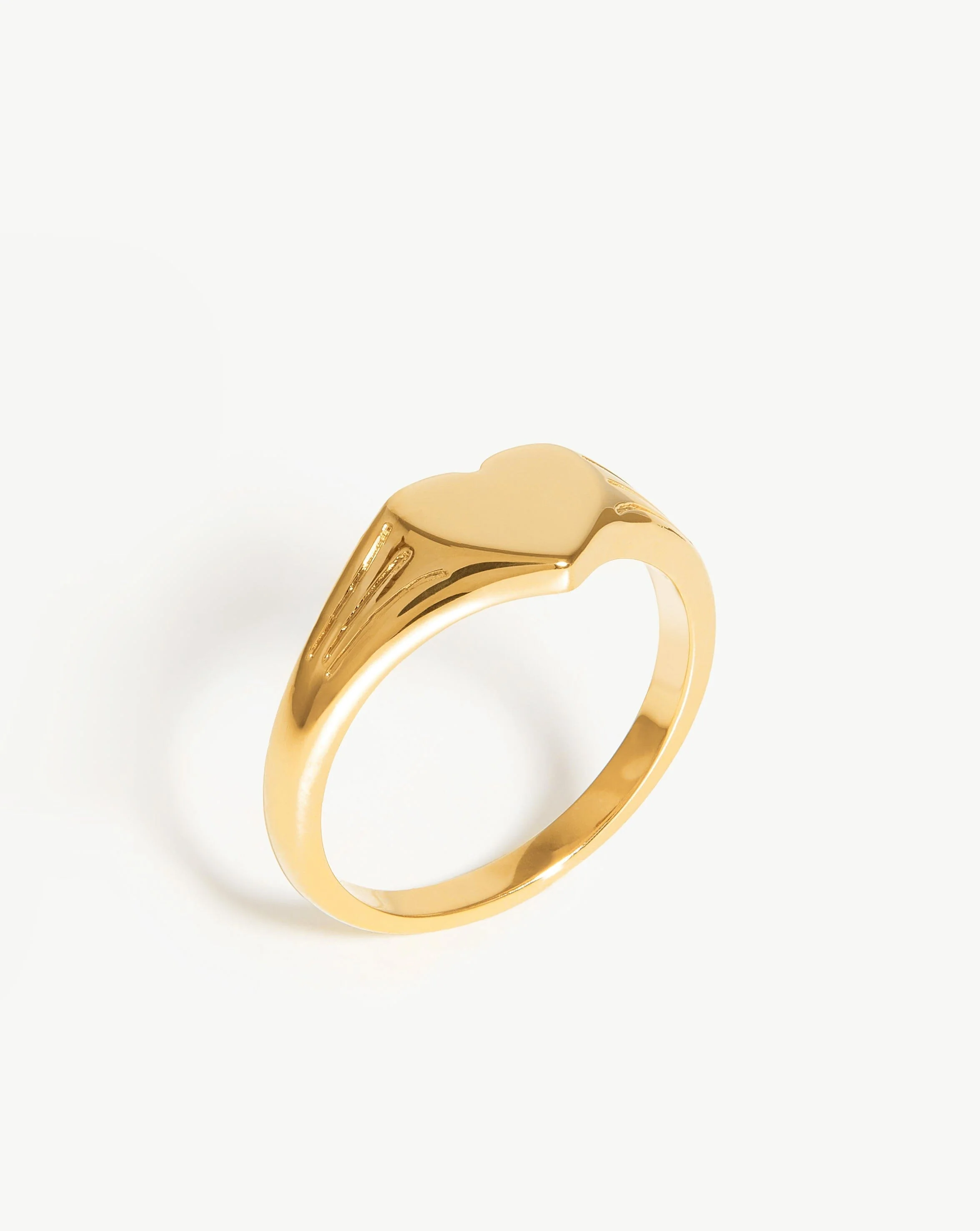 Engravable Heart Signet Ring | 18ct Gold Vermeil - Image 4