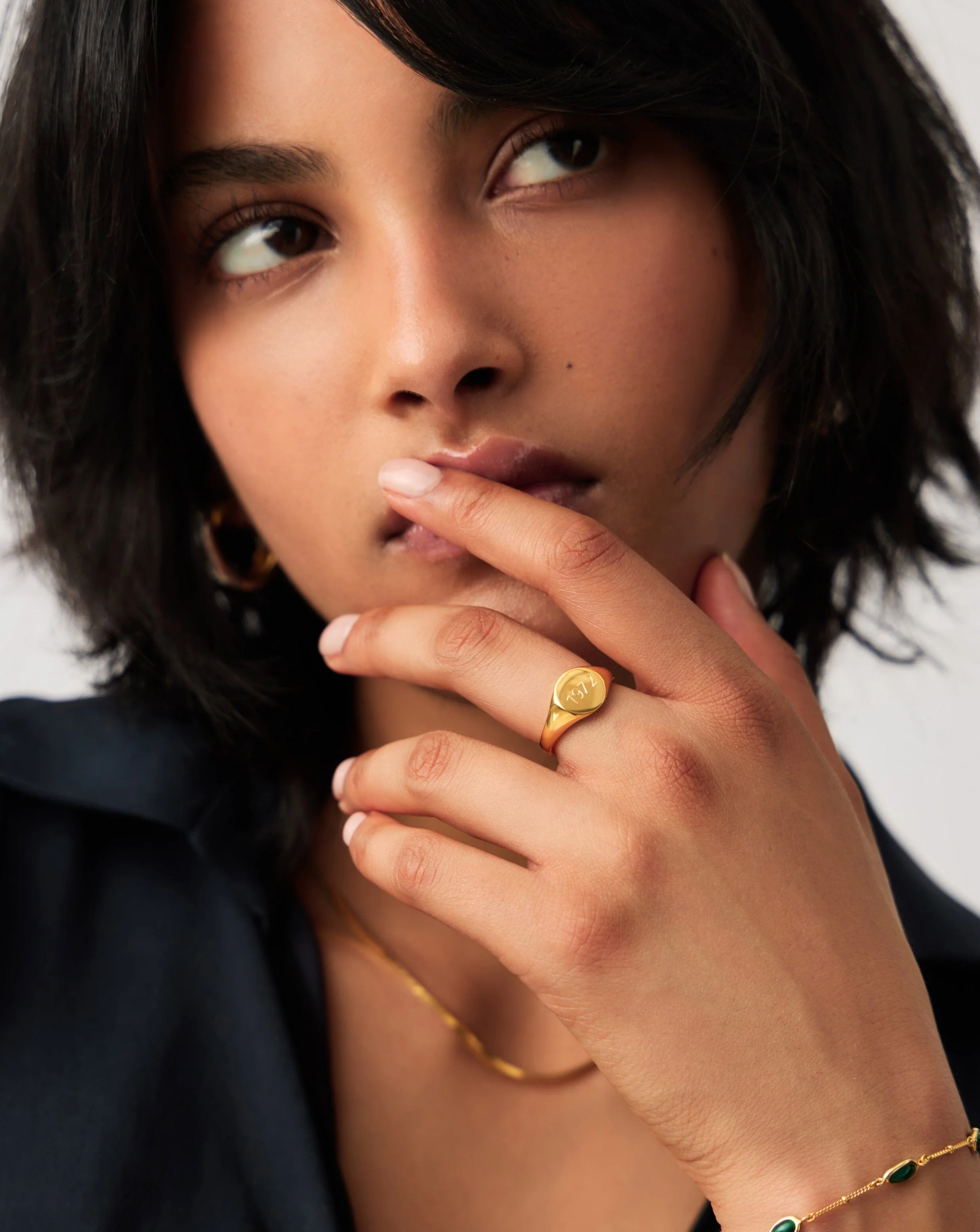 Engravable Round Signet Ring | 18ct Gold Vermeil - Image 3