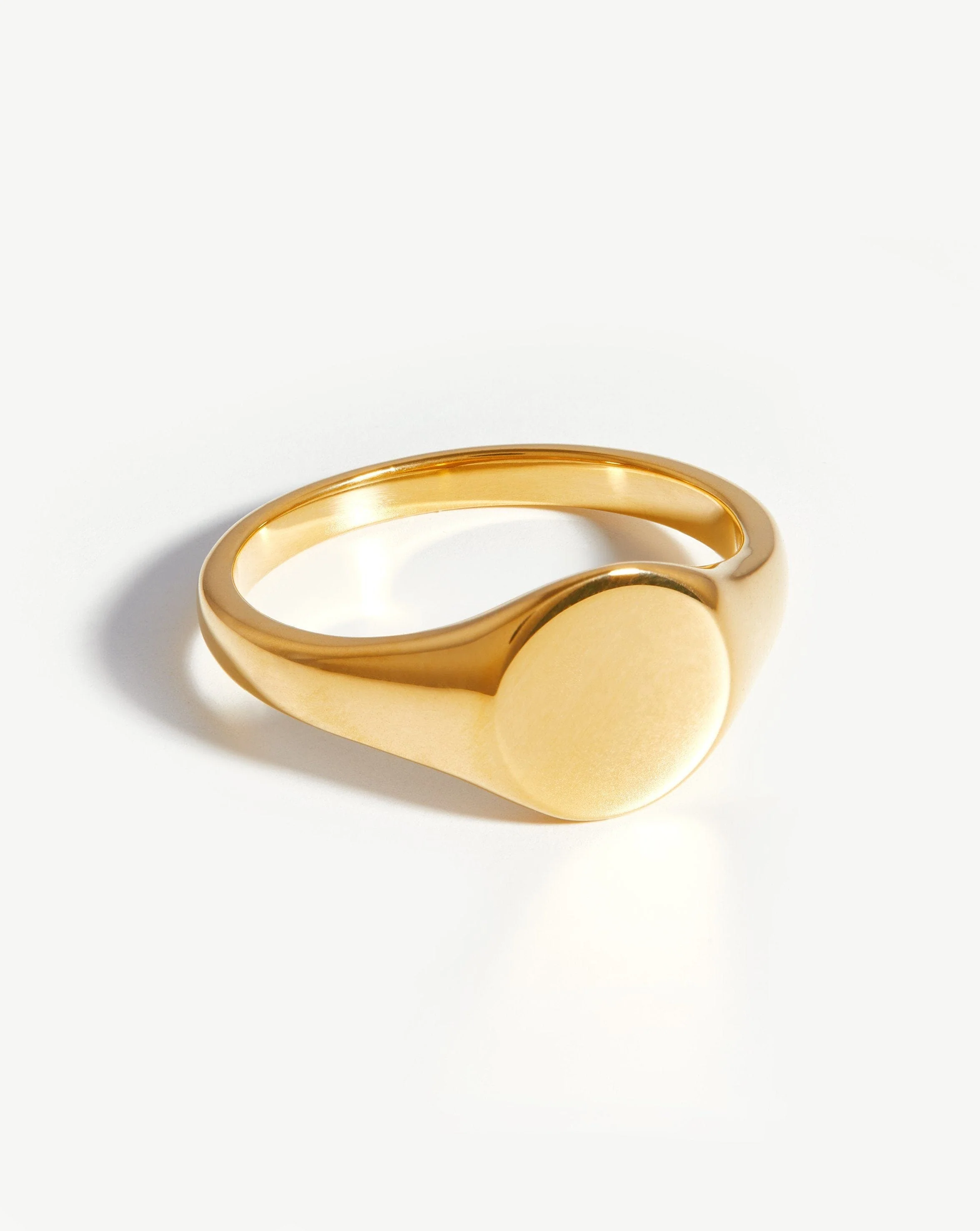 Engravable Round Signet Ring | 18ct Gold Vermeil - Image 4