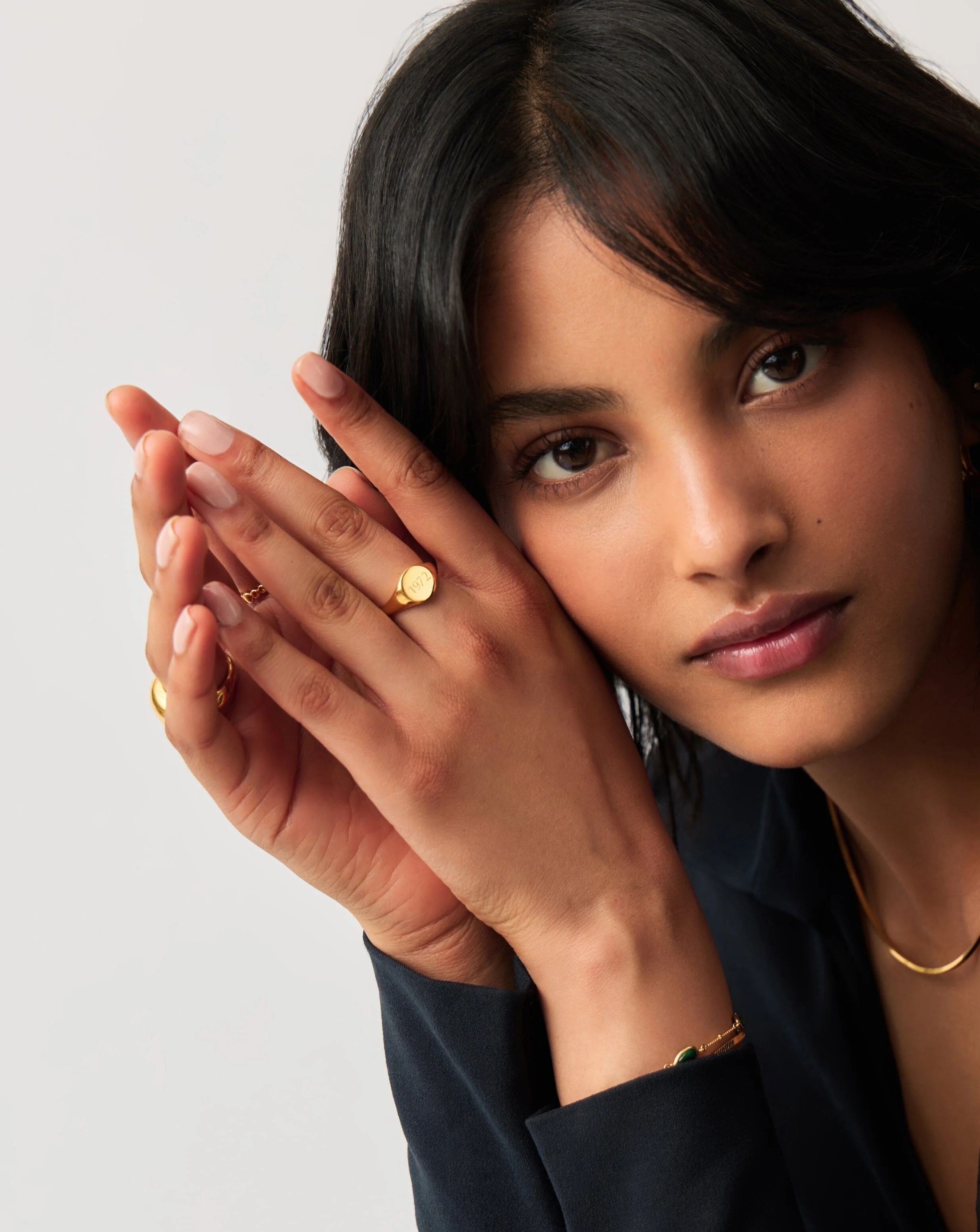 Engravable Round Signet Ring | 18ct Gold Vermeil - Image 6