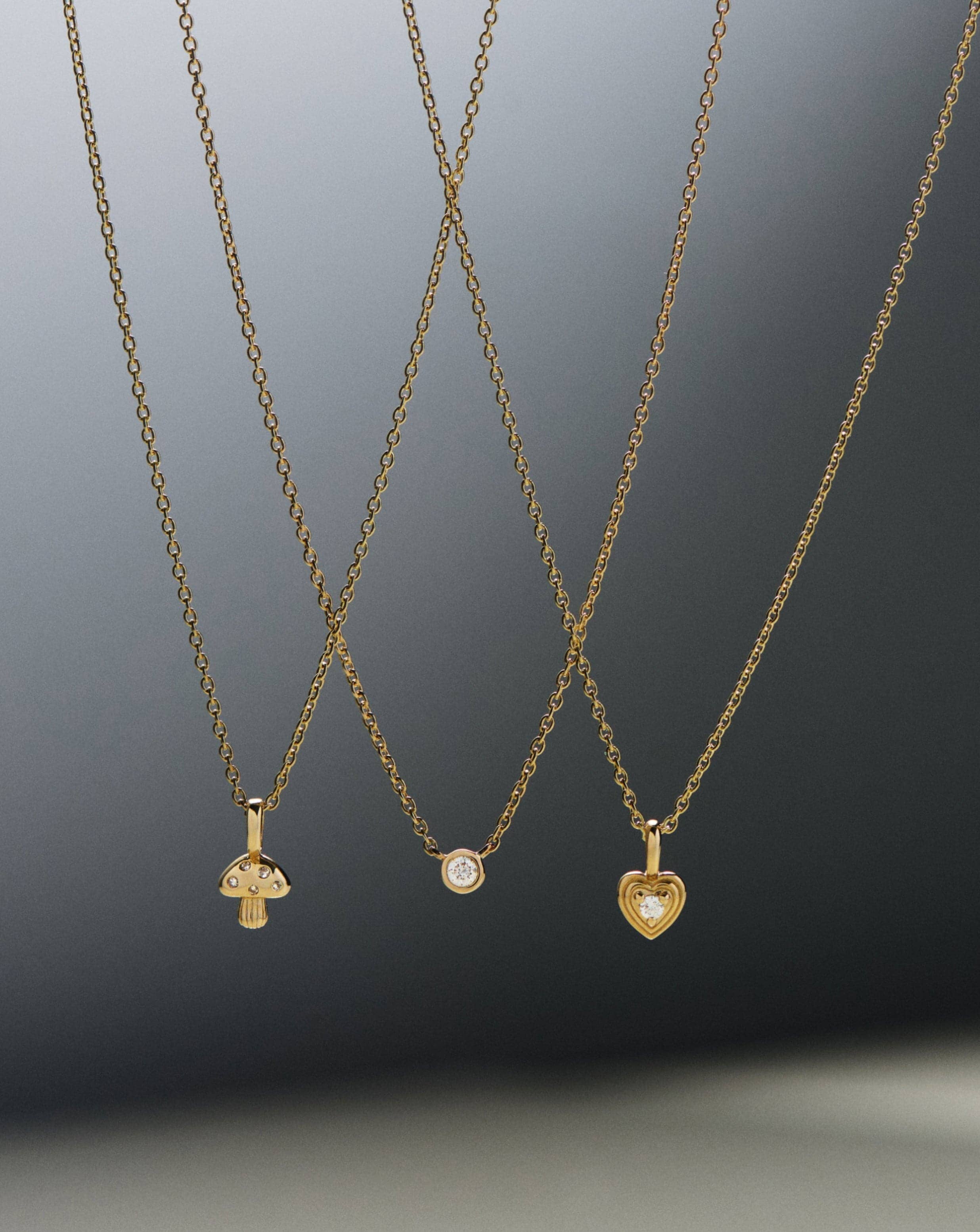Solid Gold Diamond Heart Mini Pendant Necklace | 14ct solid Gold/Diamond - Image 4