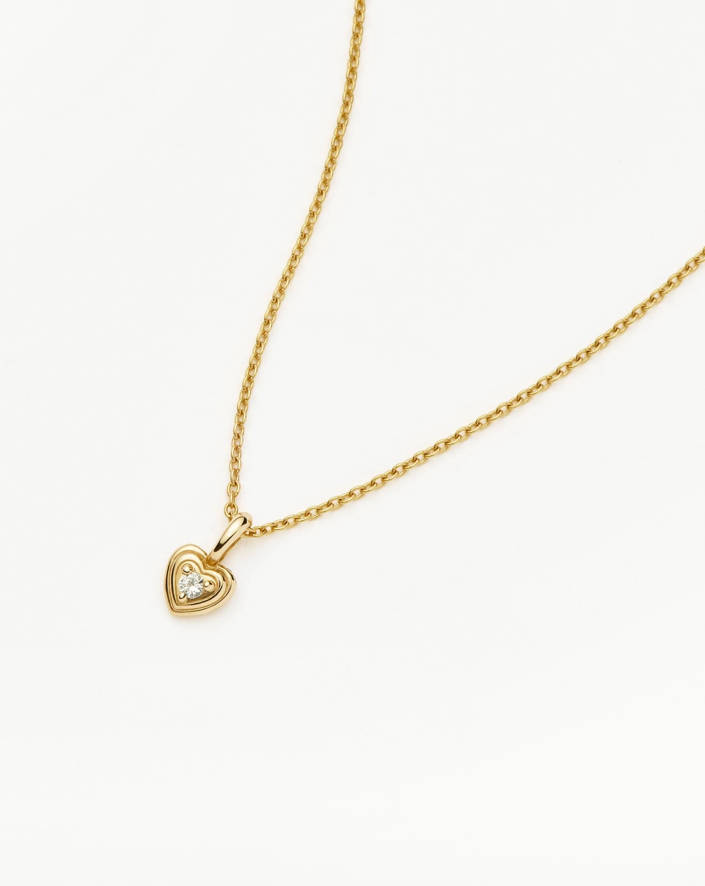 Solid Gold Diamond Heart Mini Pendant Necklace | 14ct solid Gold/Diamond - Image 5