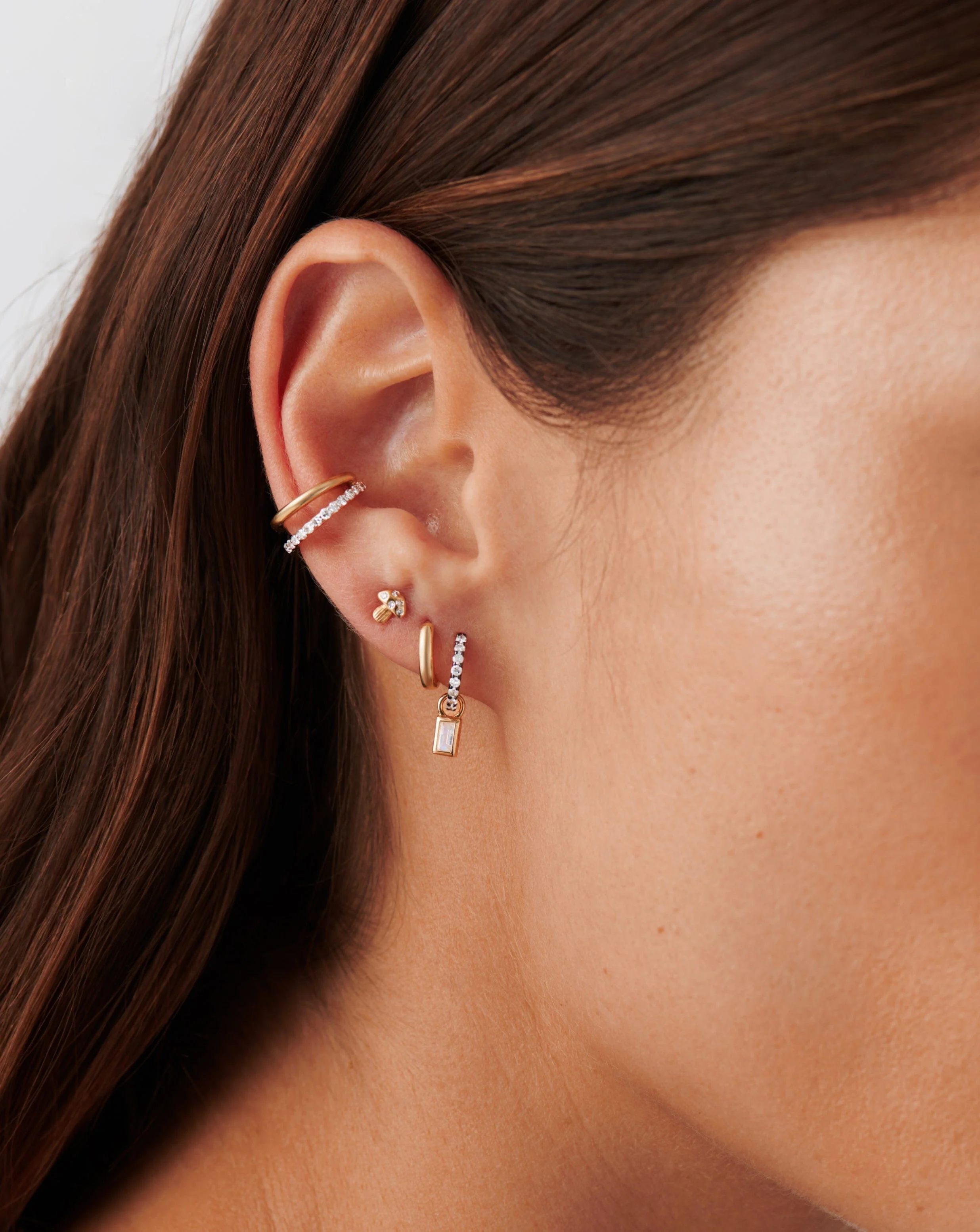 Solid Gold Diamond Mushroom Single Stud Earring - Image 3