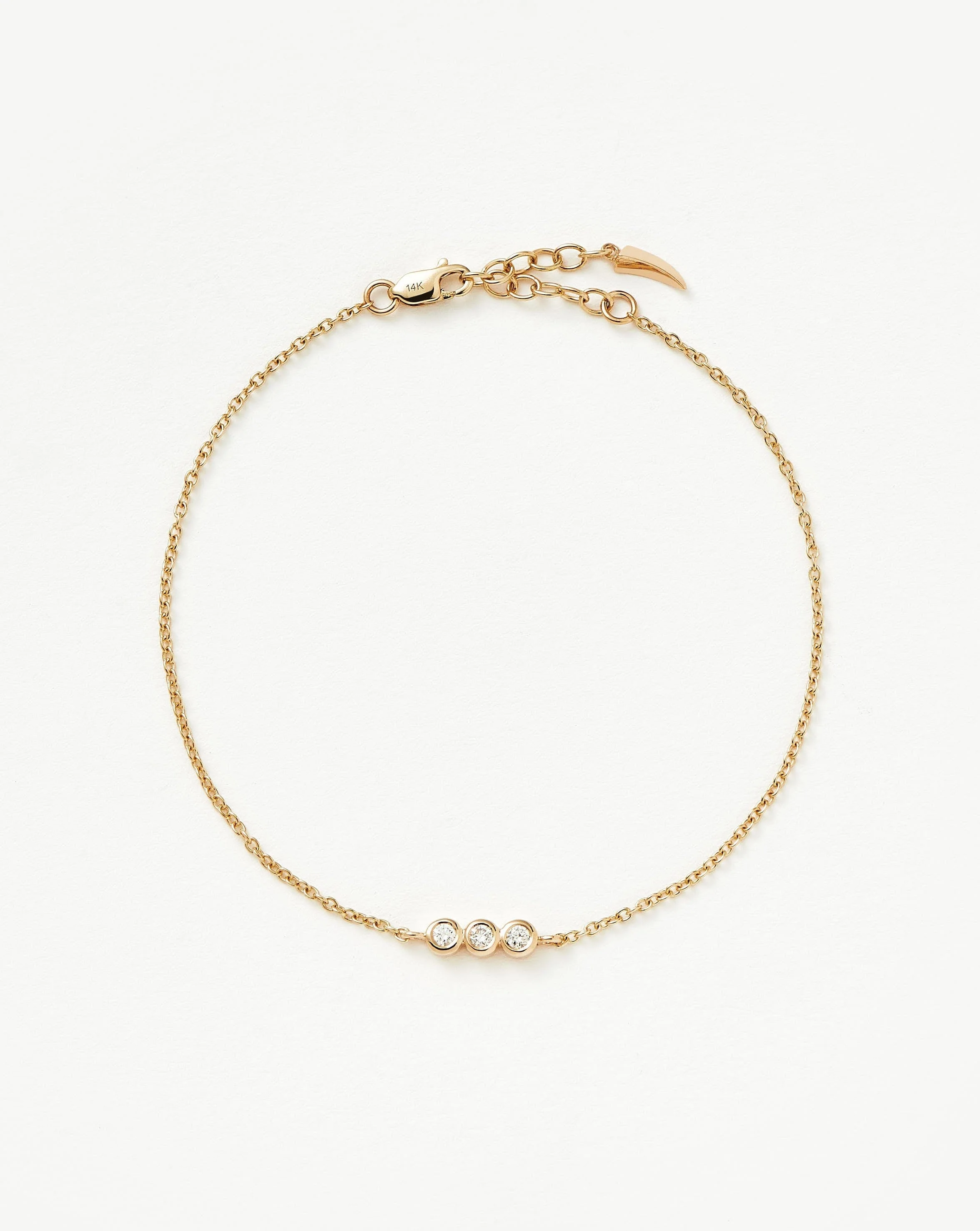 Solid Gold Diamond Solitaire Trio Bracelet