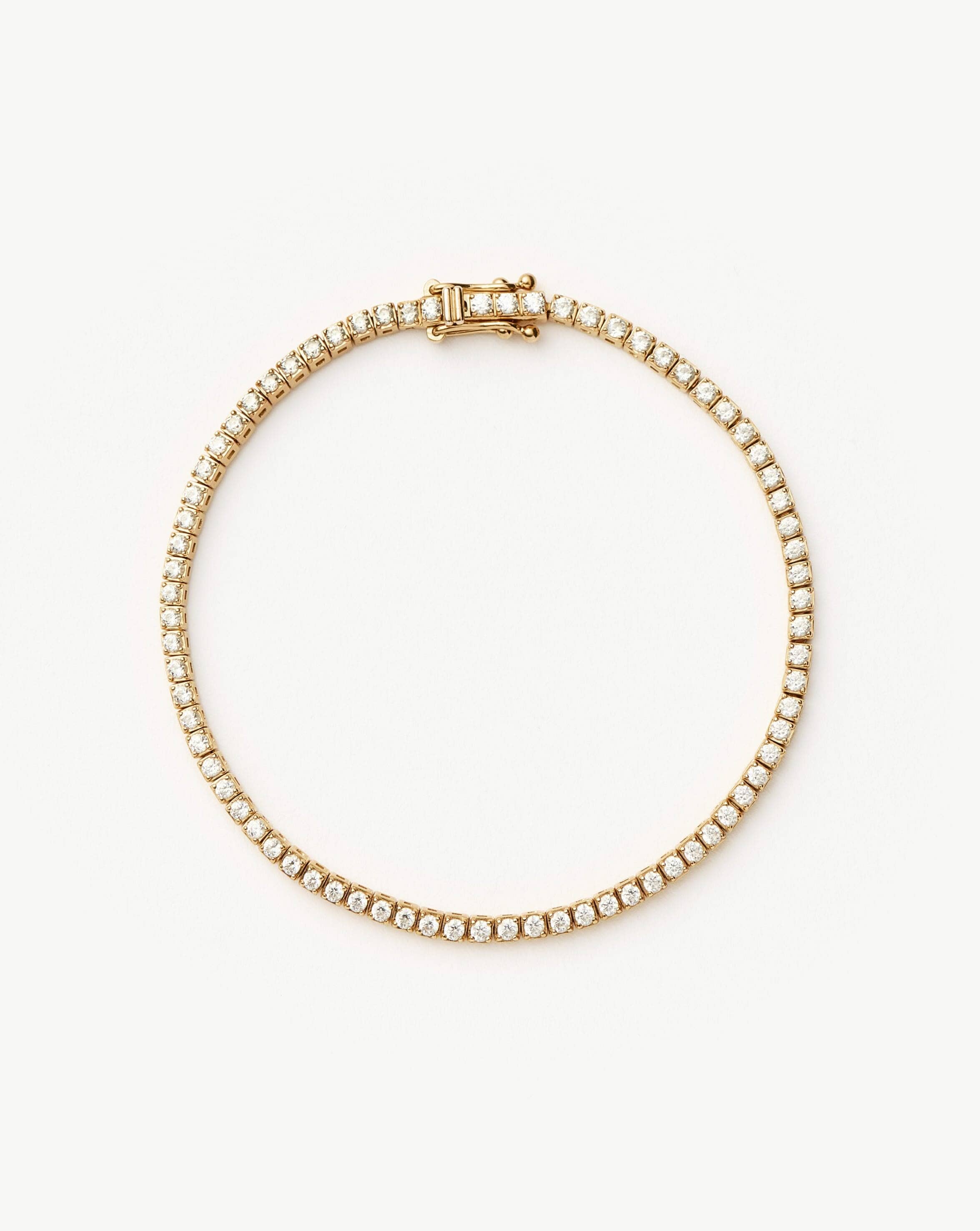 Solid Gold Diamond Tennis Bracelet - Size XS/S | 14ct Solid Gold Lab Grown Diamonds