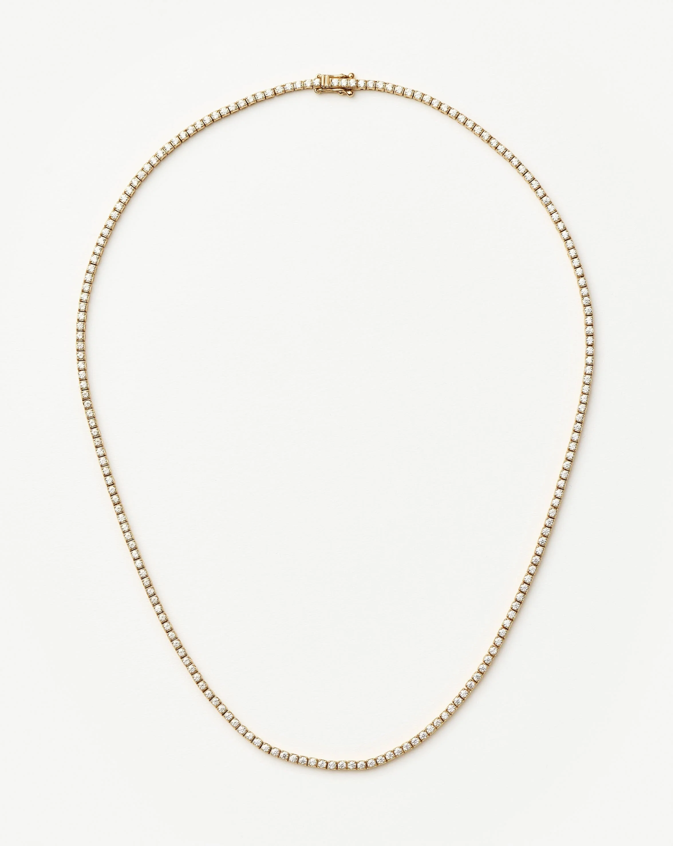 Solid Gold Diamond Tennis Necklace | 14ct Solid Gold Diamond
