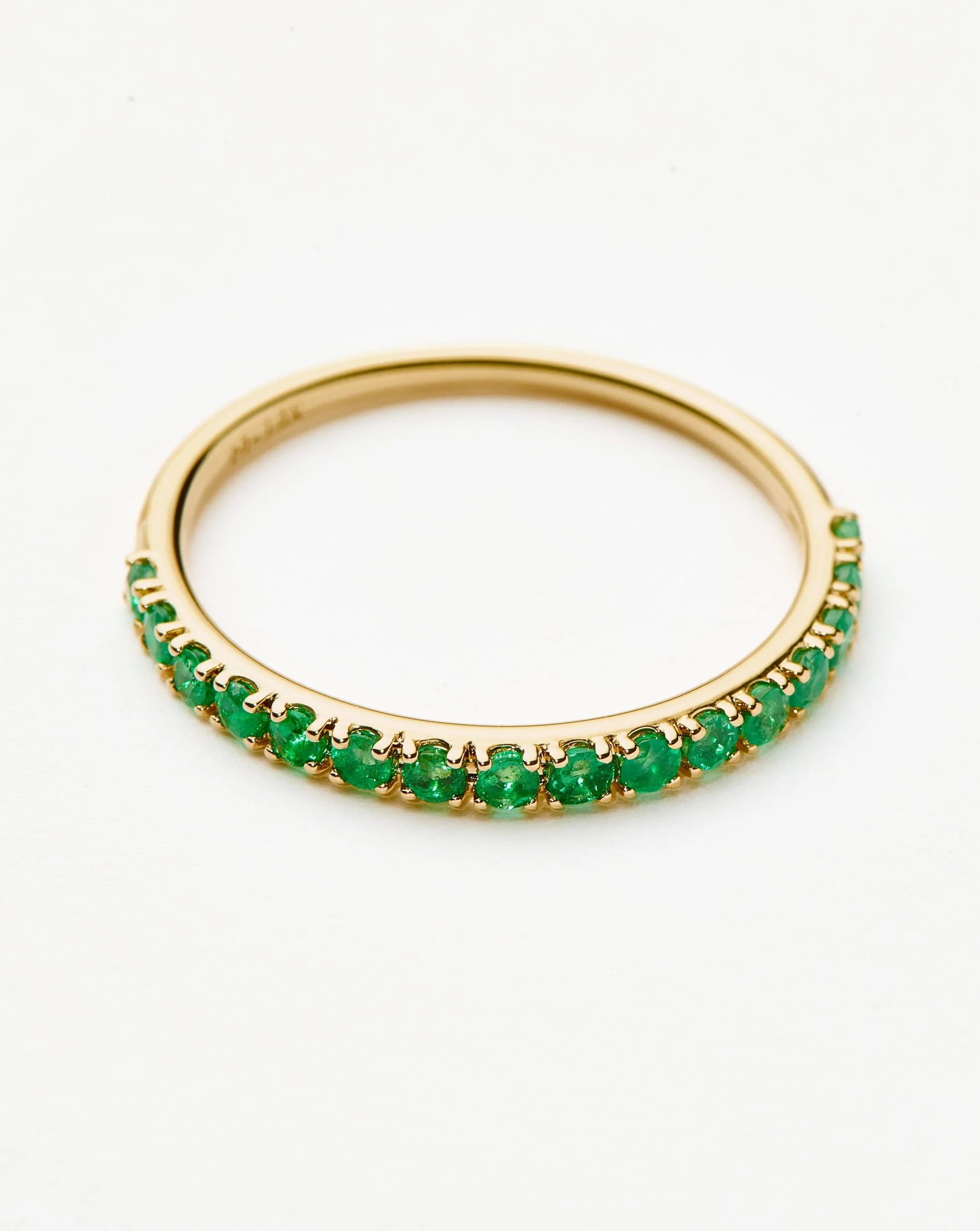 Solid Gold Half Emerald Eternity Ring - Image 5