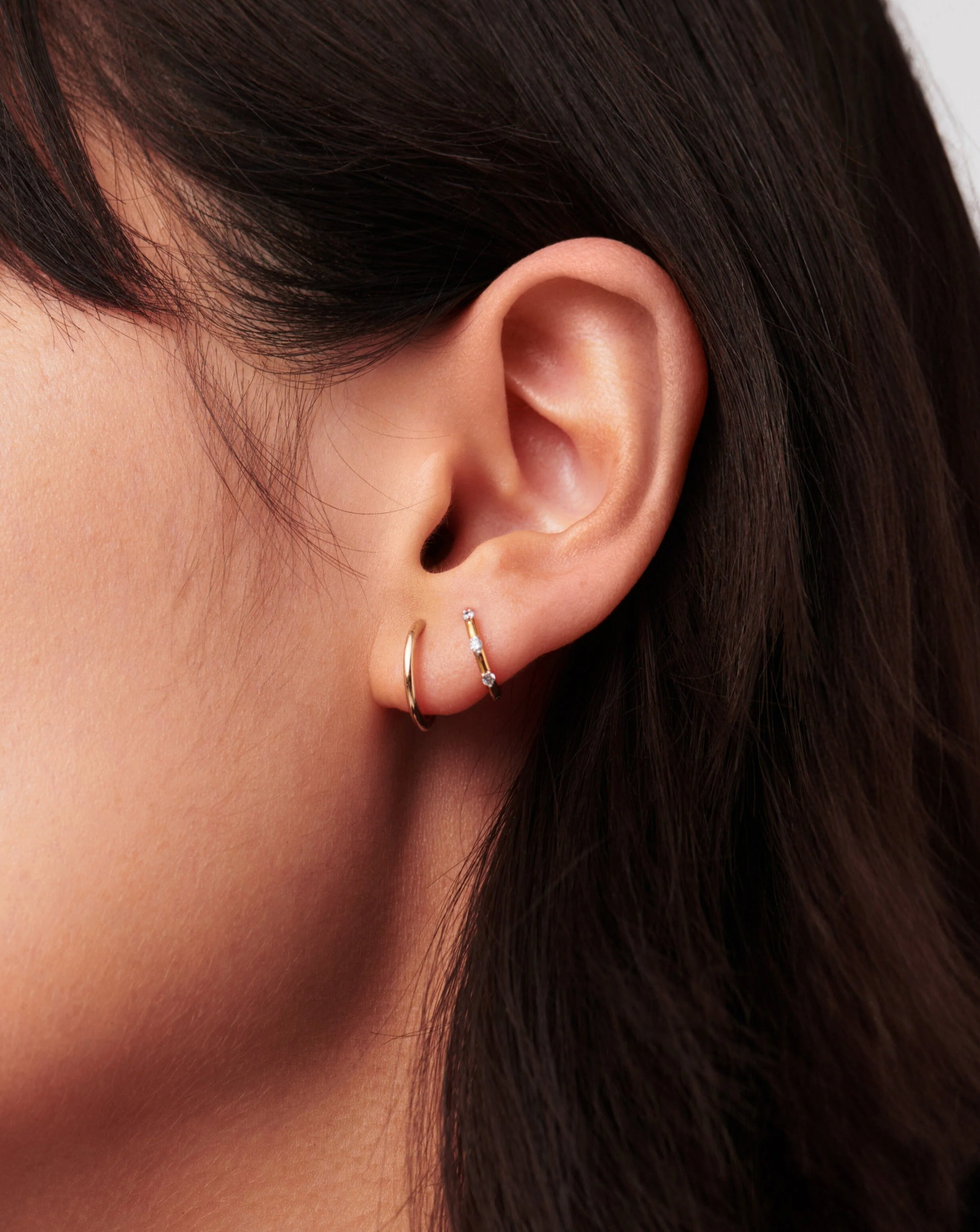 Solid Gold Hoop Earring Set - Image 2