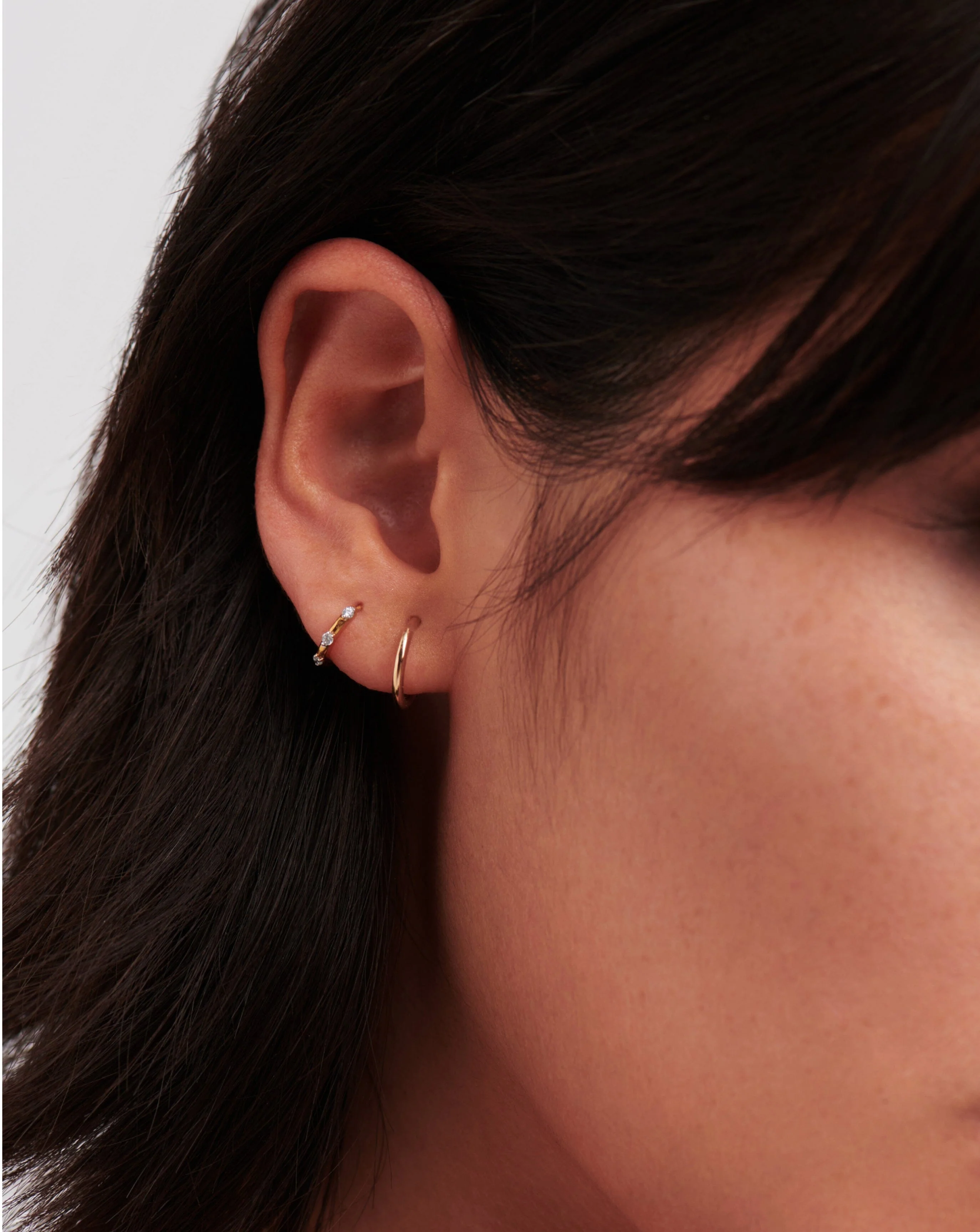 Solid Gold Hoop Earring Set - Image 3