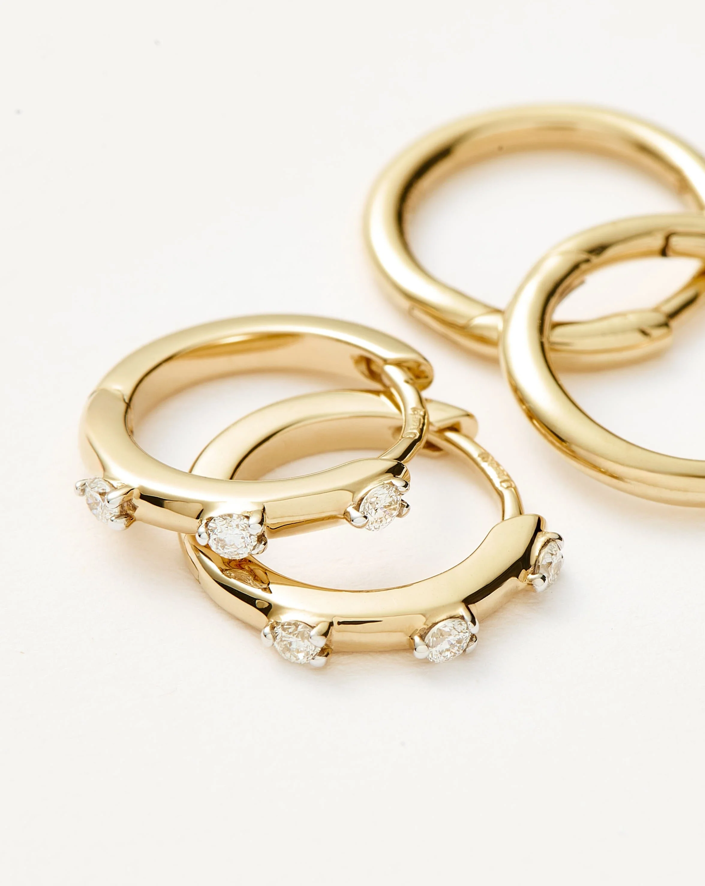 Solid Gold Hoop Earring Set - Image 5