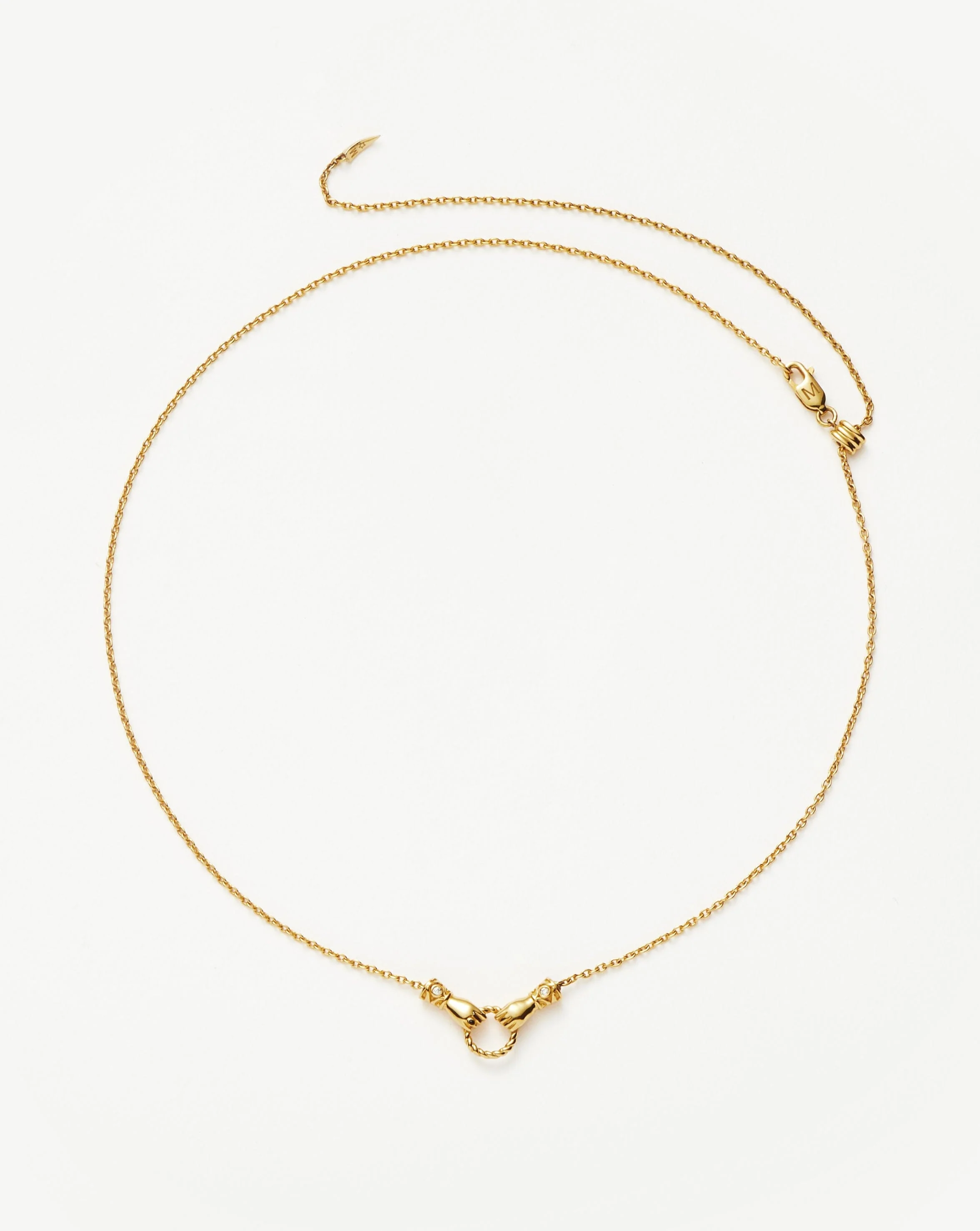 Harris Reed In Good Hands Mini Pendant Slider Necklace | 18ct Gold Plated/Cubic Zirconia & Black Onyx - Image 5