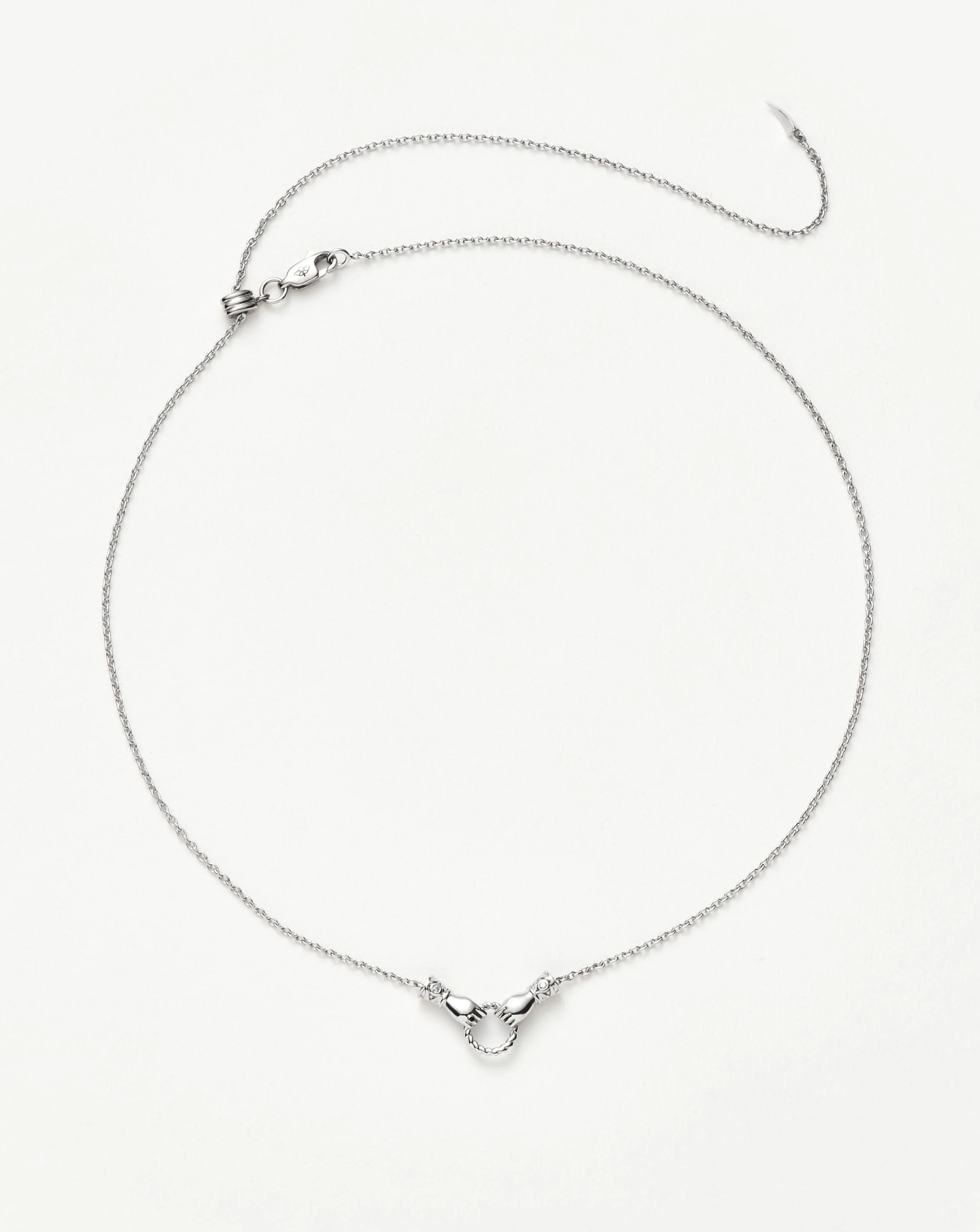 Harris Reed In Good Hands Mini Pendant Slider Necklace | Silver Plated/Cubic Zirconia & Black Onyx - Image 5