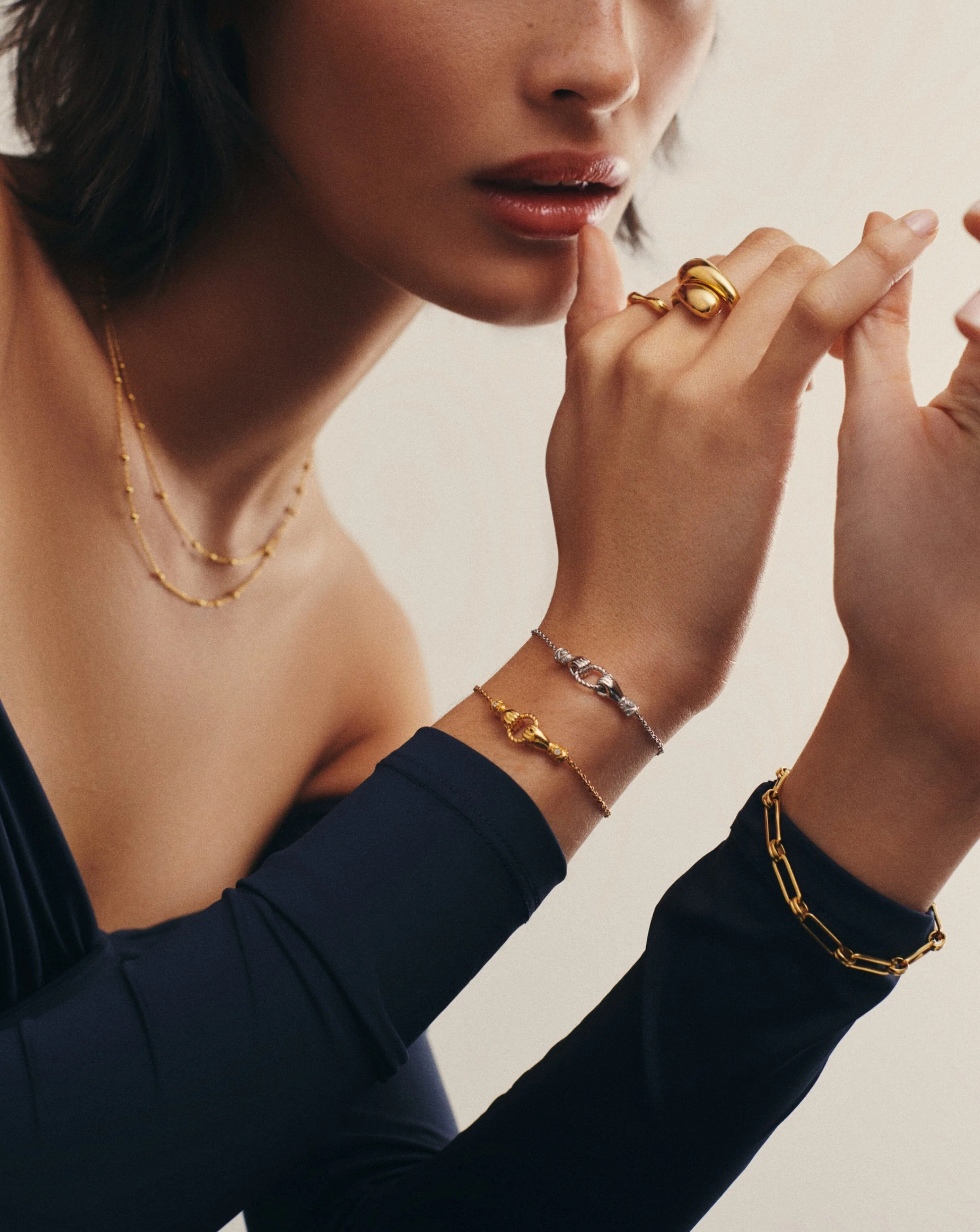 Harris Reed In Good Hands Slider Bracelet | 18ct Gold Plated/Cubic Zirconia - Image 3