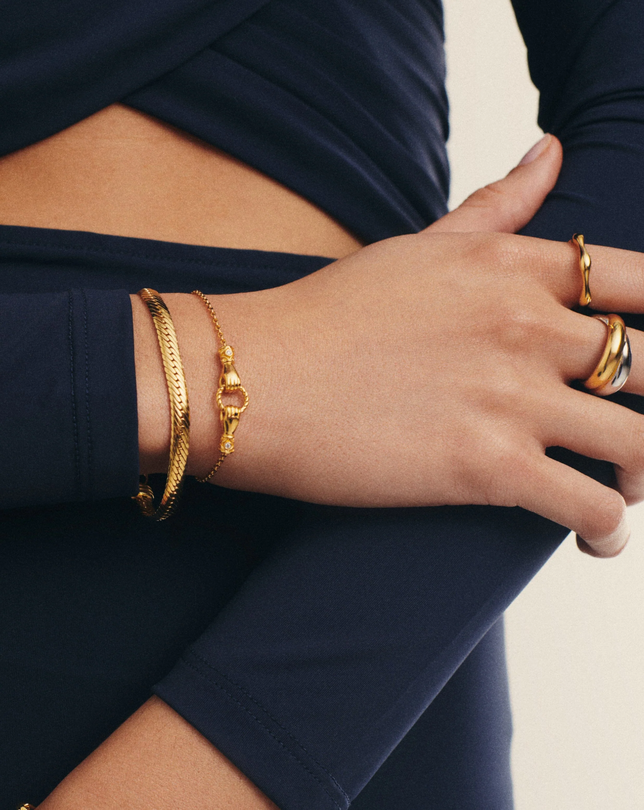 Harris Reed In Good Hands Slider Bracelet | 18ct Gold Plated/Cubic Zirconia - Image 6