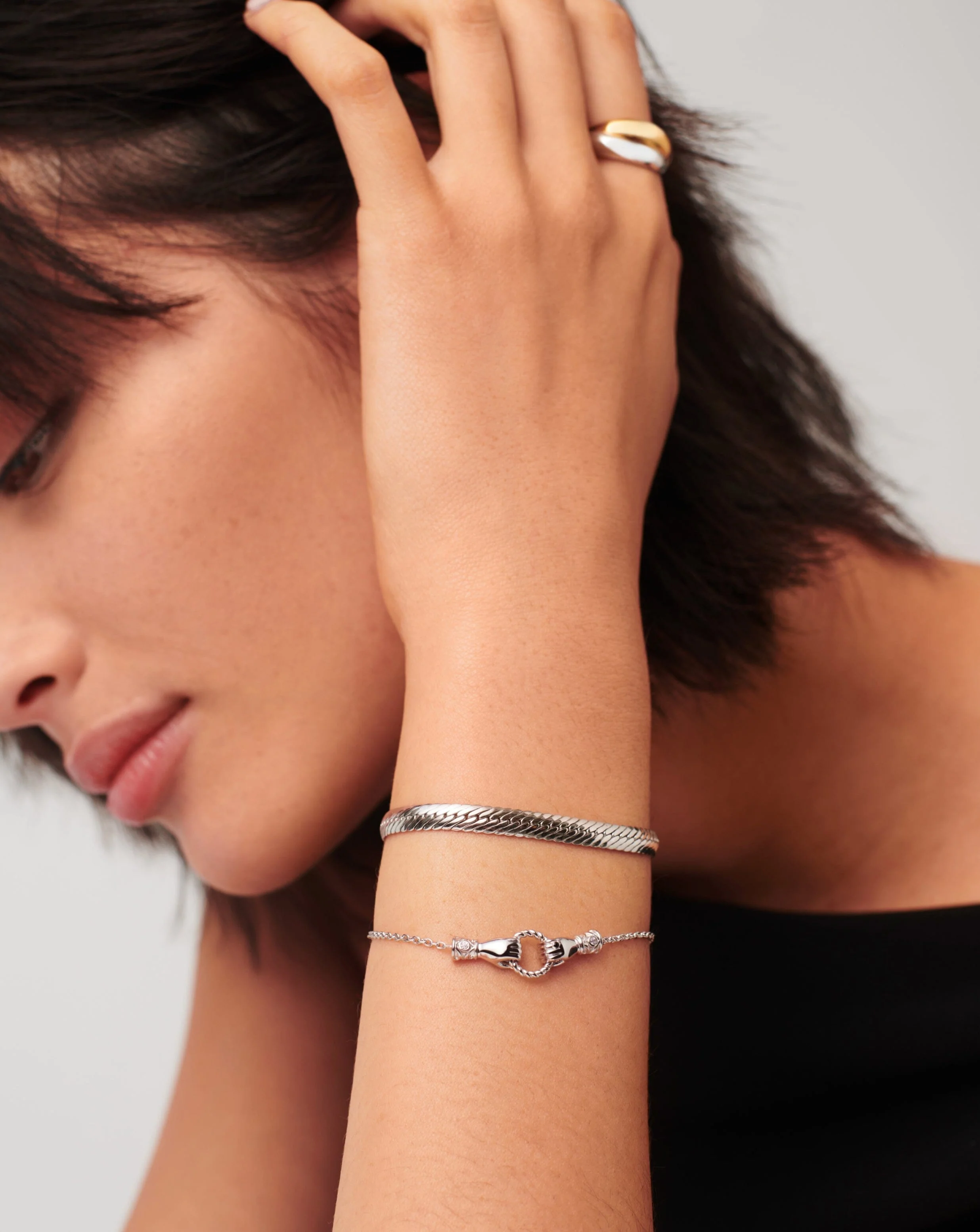 Harris Reed In Good Hands Slider Bracelet | Silver Plated/Cubic Zirconia - Image 2