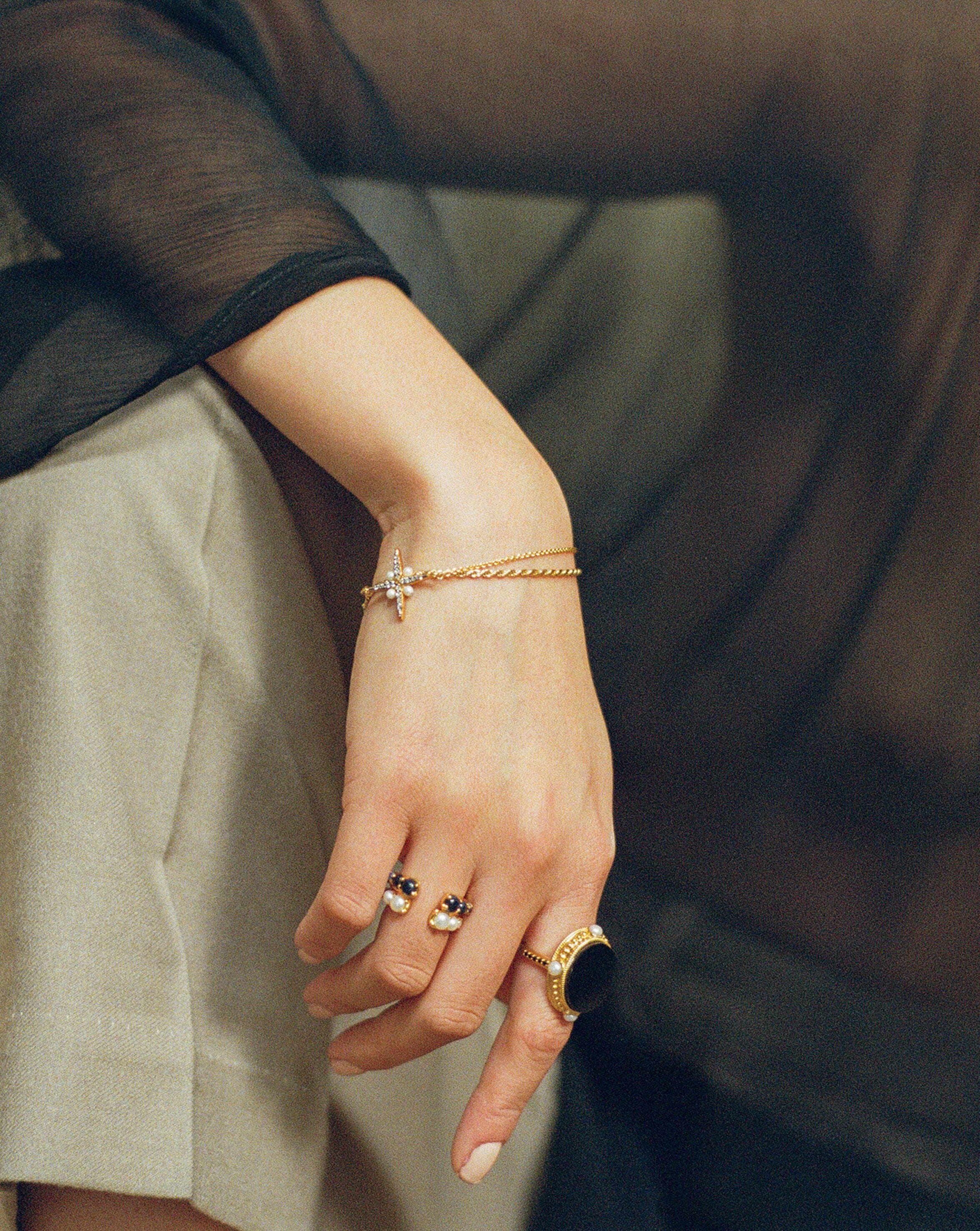 Harris Reed Pearl North Star Bracelet | 18ct Gold Vermeil/Pearl - Image 3