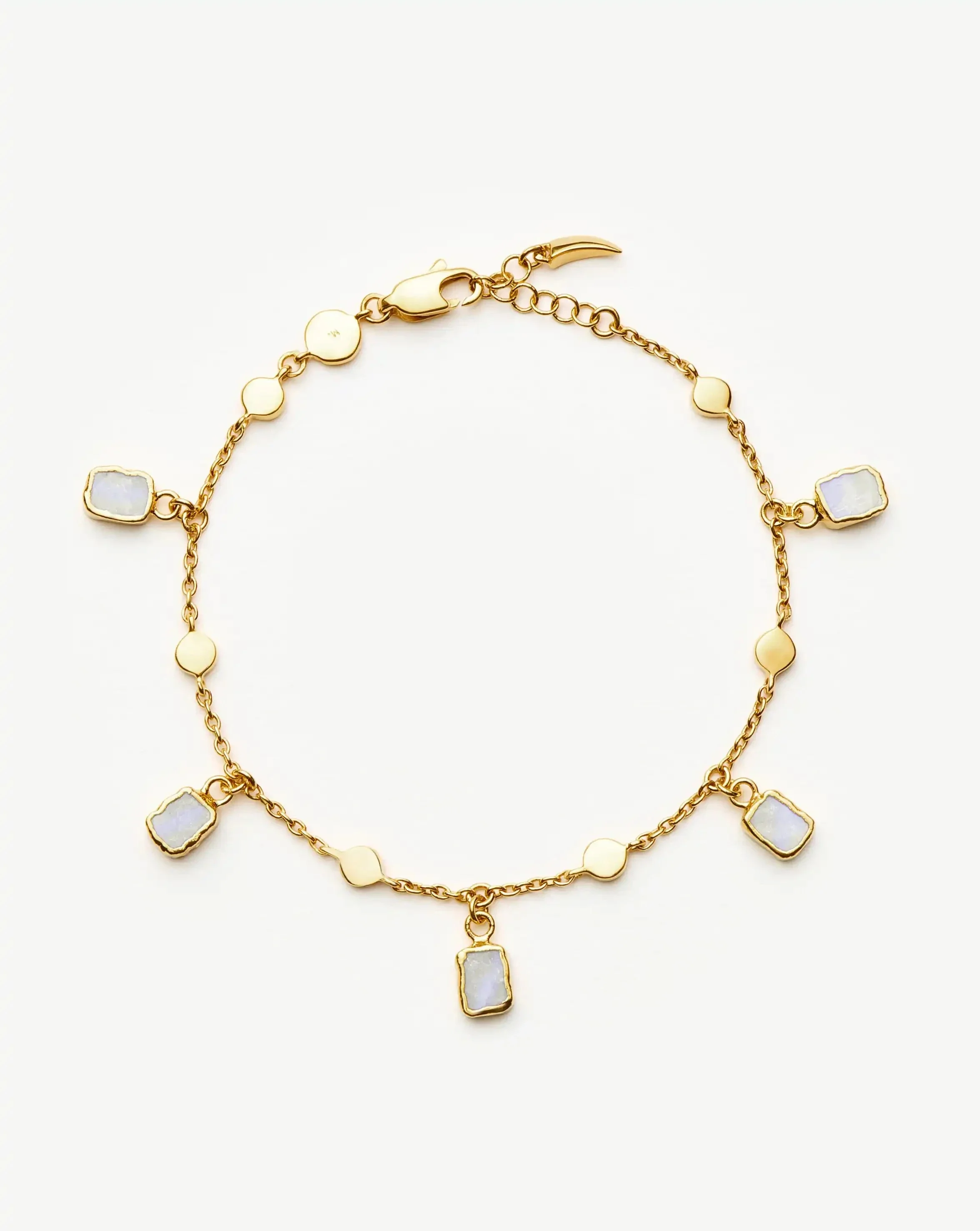 Lena Charm Bracelet | 18ct Gold Plated/Rainbow Moonstone