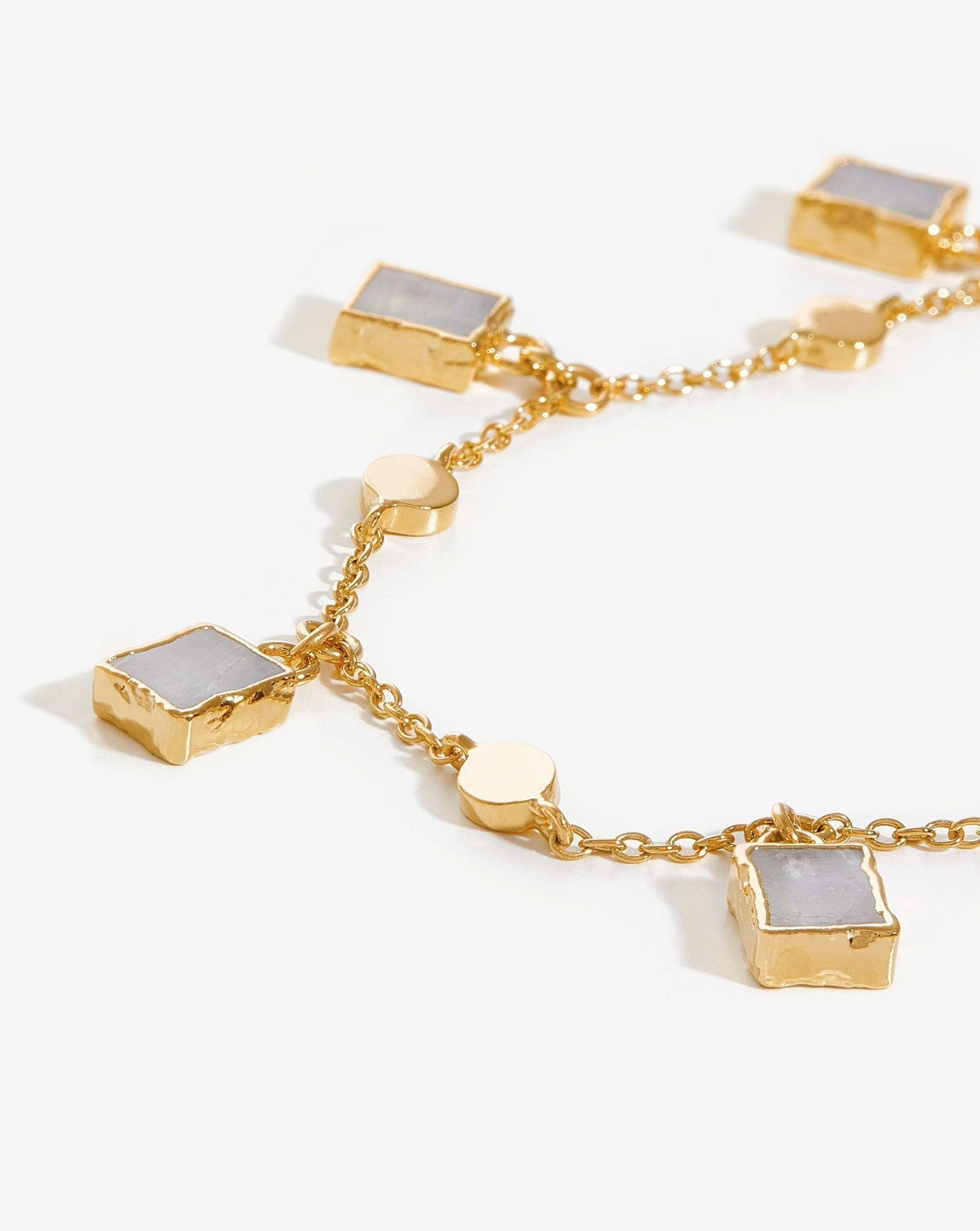 Lena Charm Bracelet | 18ct Gold Plated/Rainbow Moonstone - Image 4