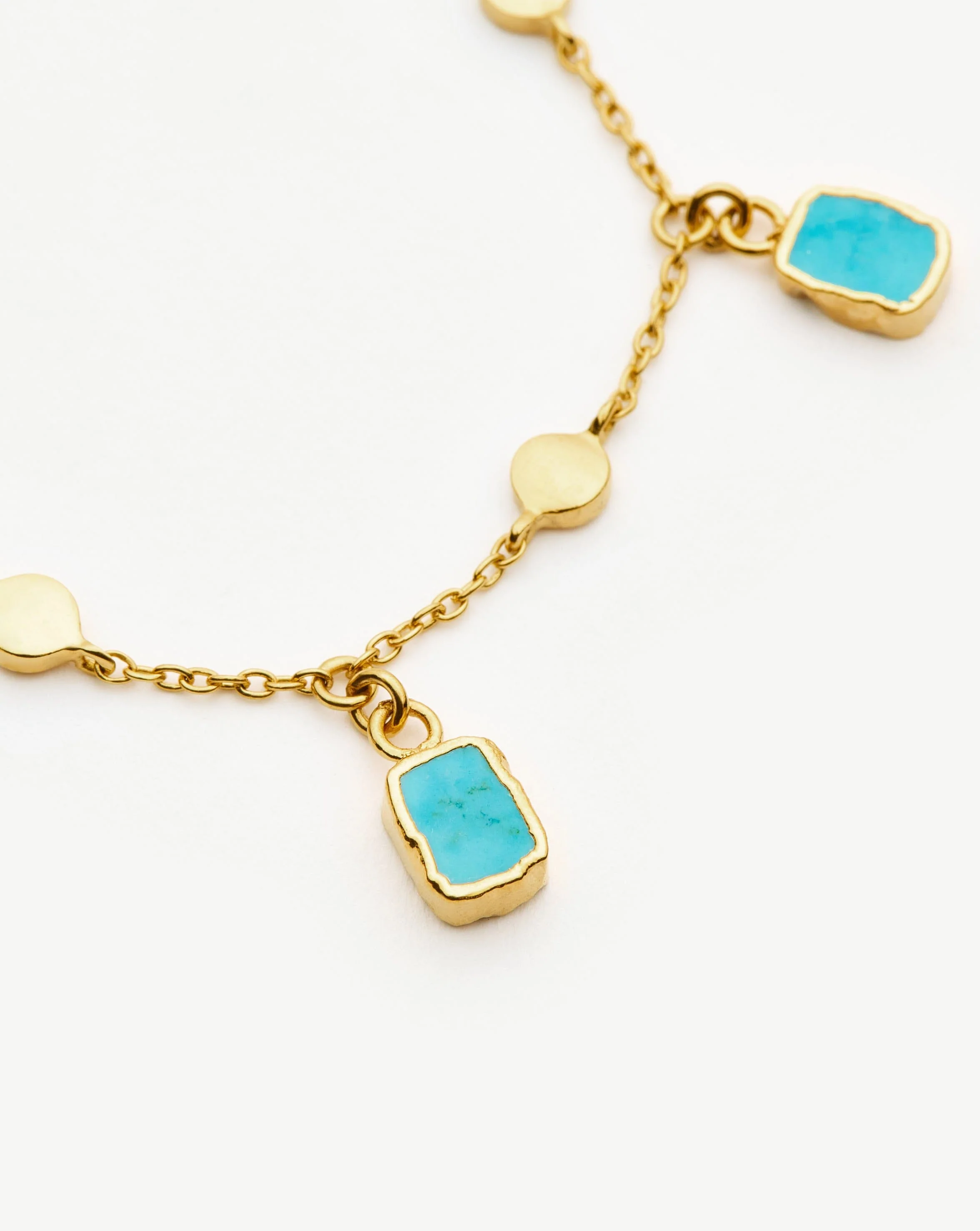 Lena Charm Bracelet | 18ct Gold Plated/Turquoise - Image 4