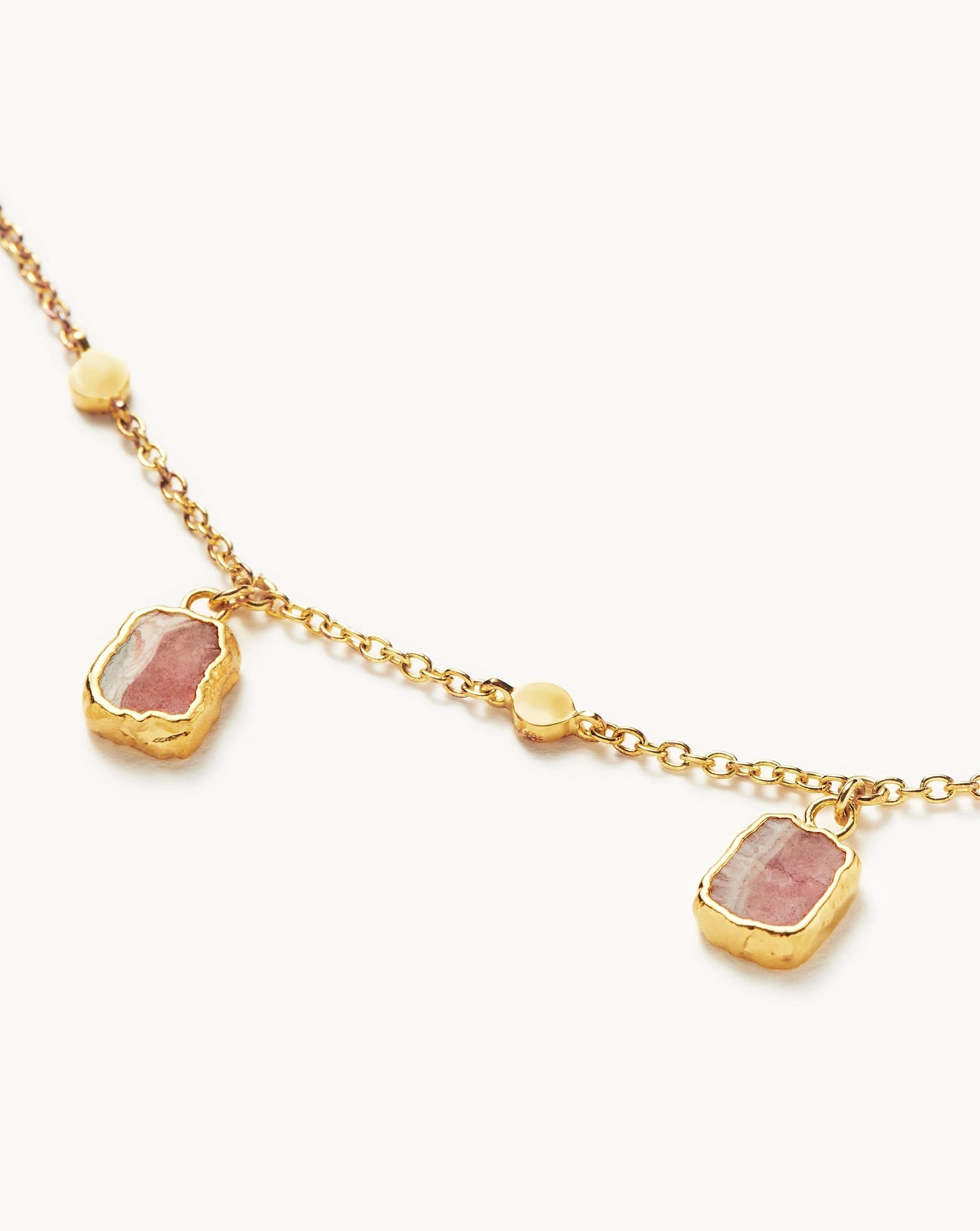 Lena Charm Choker | 18ct Gold Plated/Rhodochrosite - Image 4