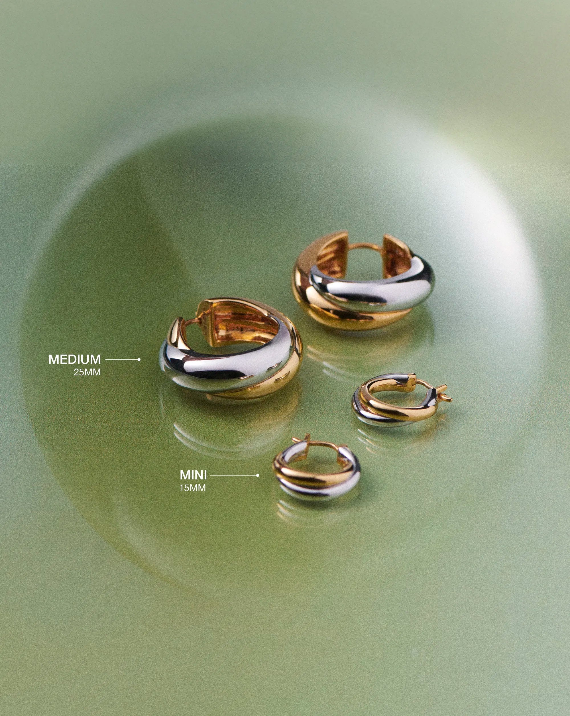 Lucy Williams Chunky Entwine Medium Hoop Earrings | Mixed Metal - Image 5