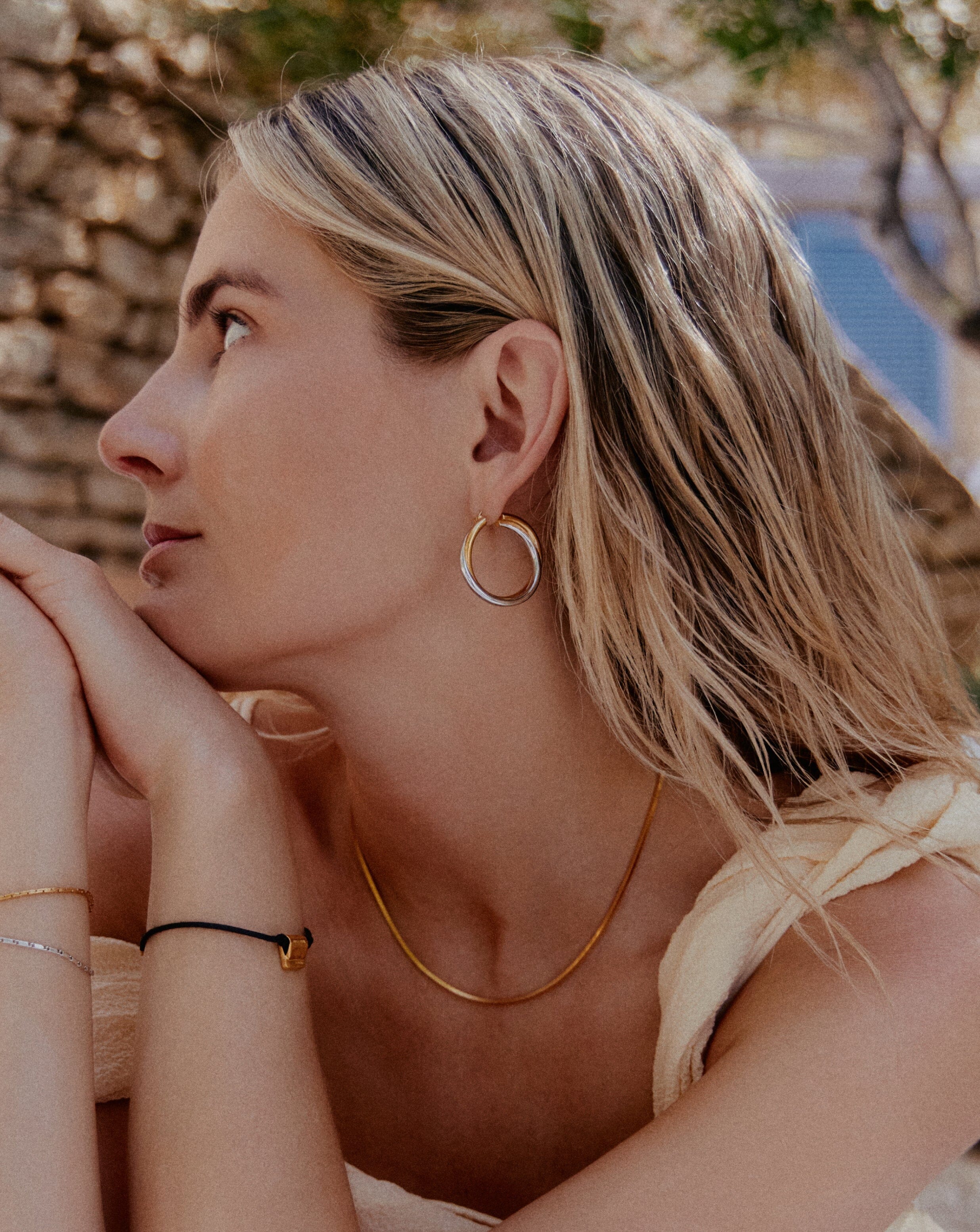 Lucy Williams Entwine Large Hoop Earrings | Mixed Metal - Image 2