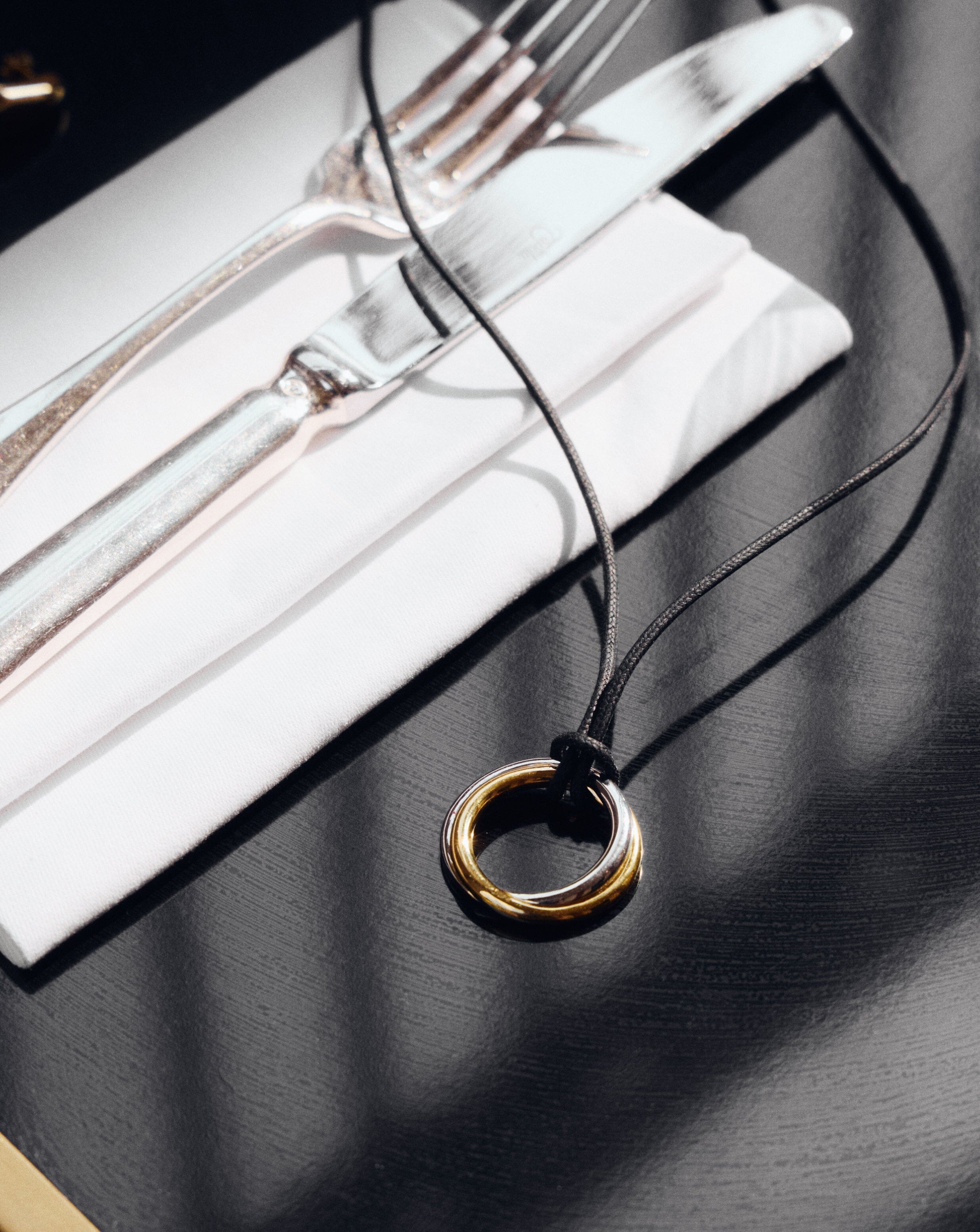 Lucy Williams Entwine Pendant Cord Necklace | Mixed Metal - Image 4