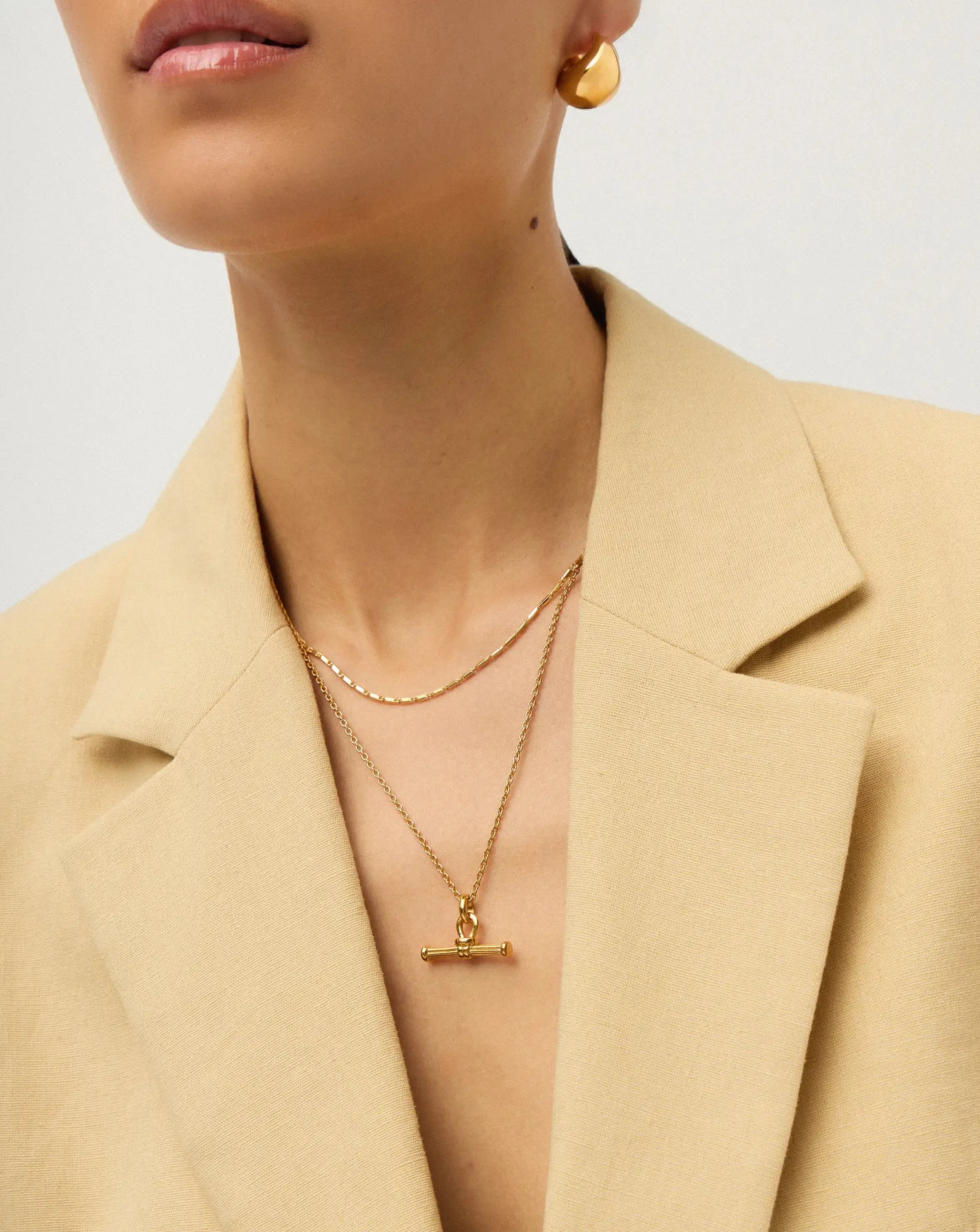 Lucy Williams Horizon & Ridge T-Bar Necklace Set | 18ct Gold Plated/18ct Gold Vermeil - Image 3