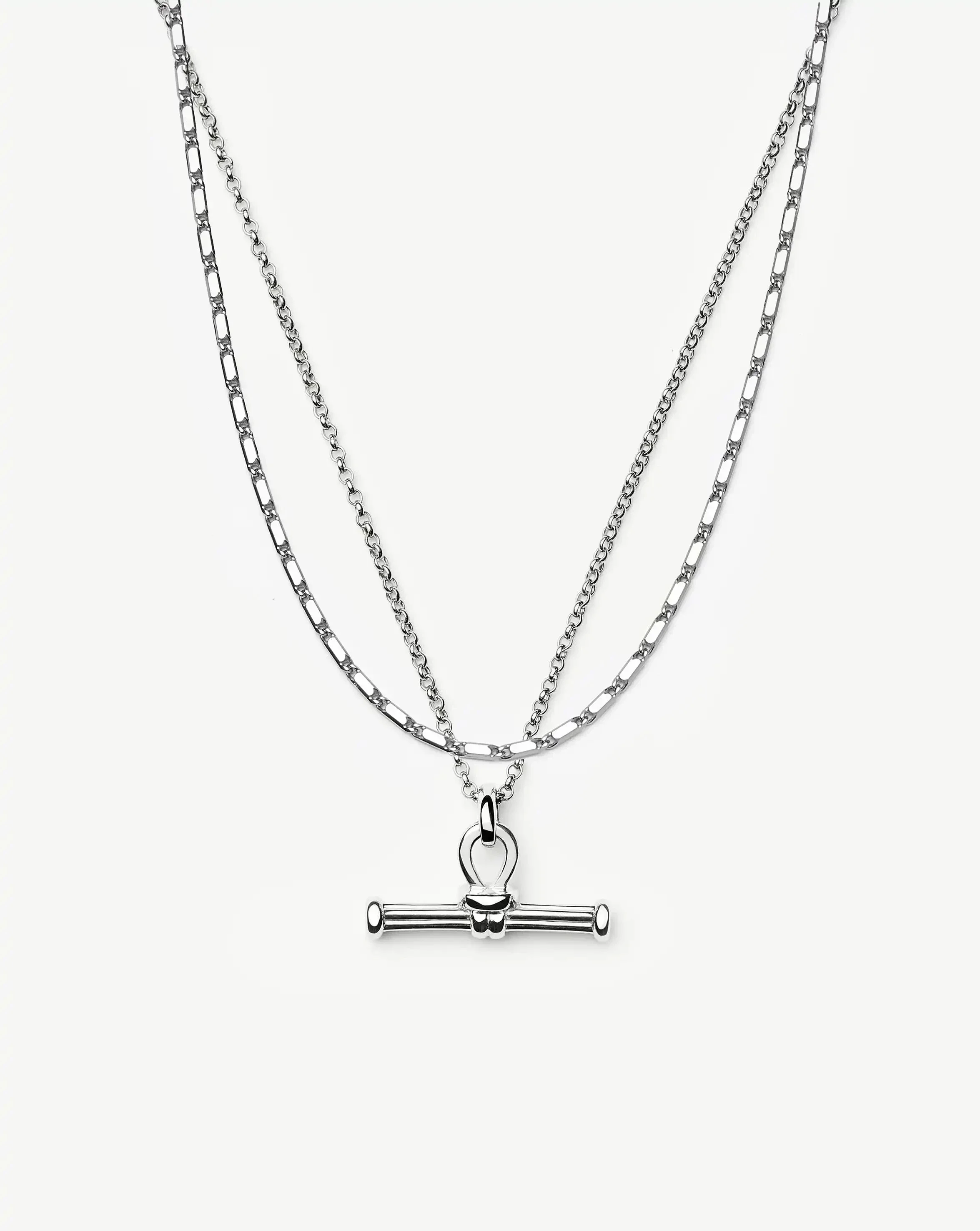 Lucy Williams Horizon & Ridge T-bar Necklace Set | Sterling Silver