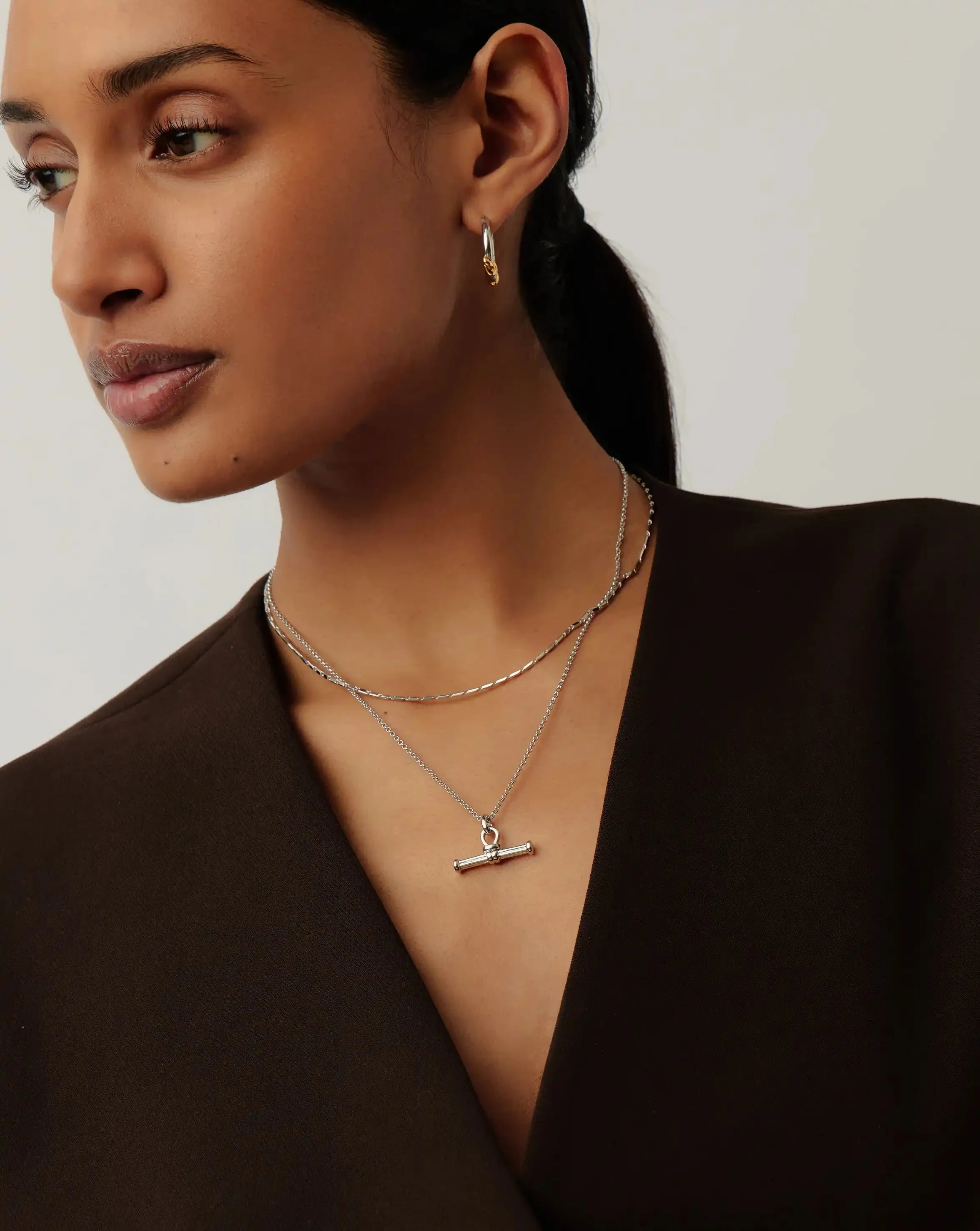 Lucy Williams Horizon & Ridge T-bar Necklace Set | Sterling Silver - Image 2
