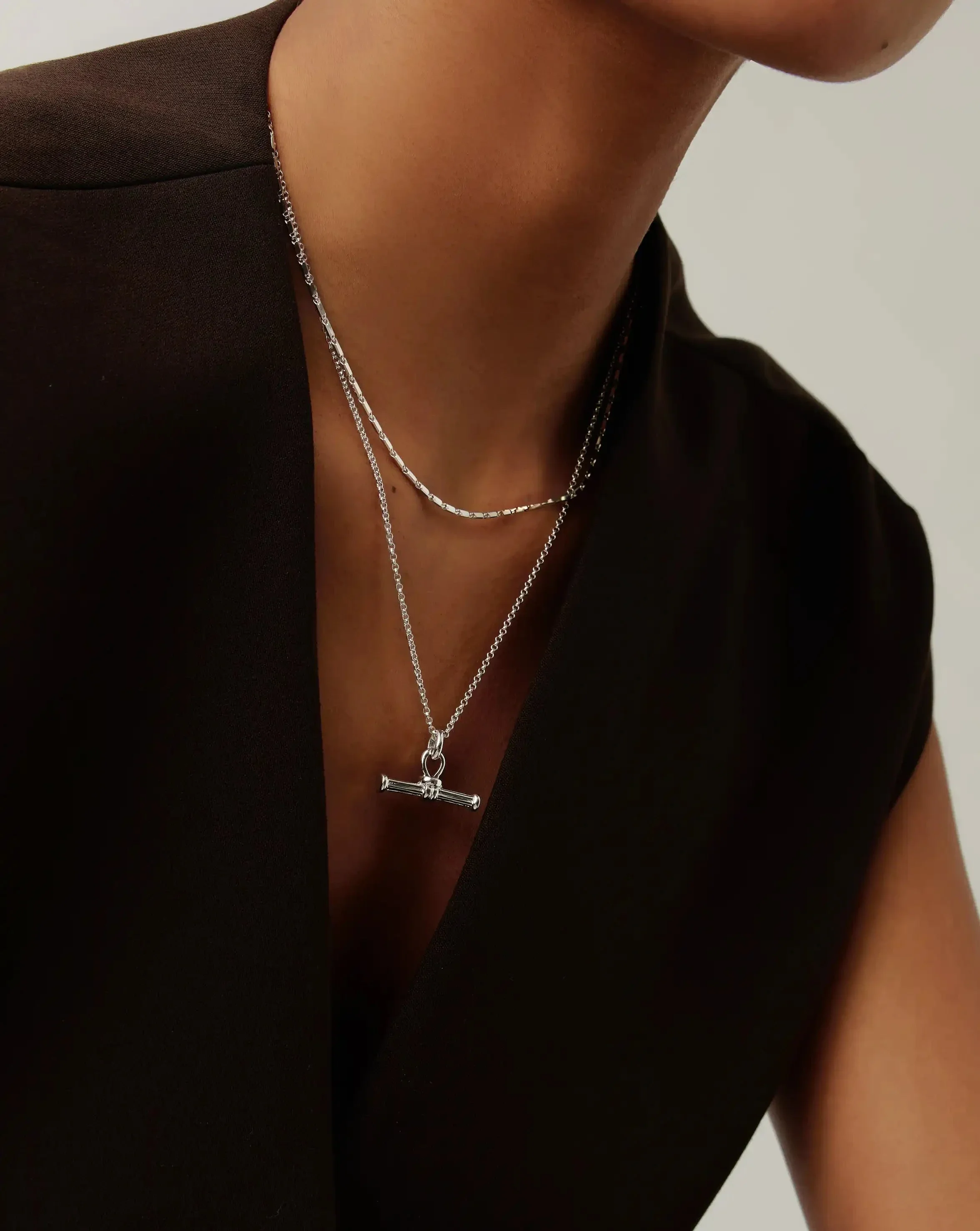 Lucy Williams Horizon & Ridge T-bar Necklace Set | Sterling Silver - Image 3